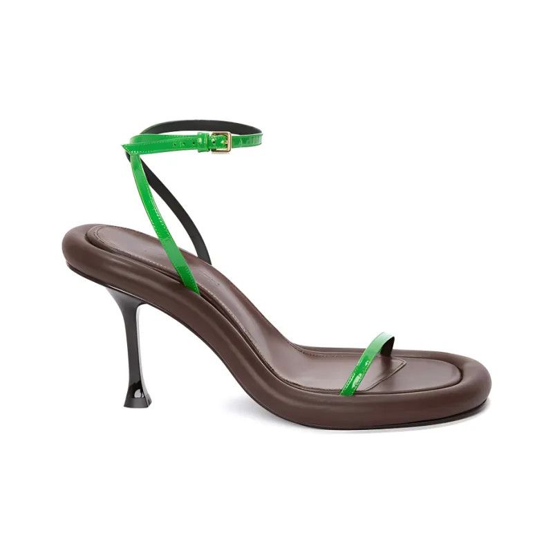 o1mle0325 Bumper Heel Sandals in Green & Brown