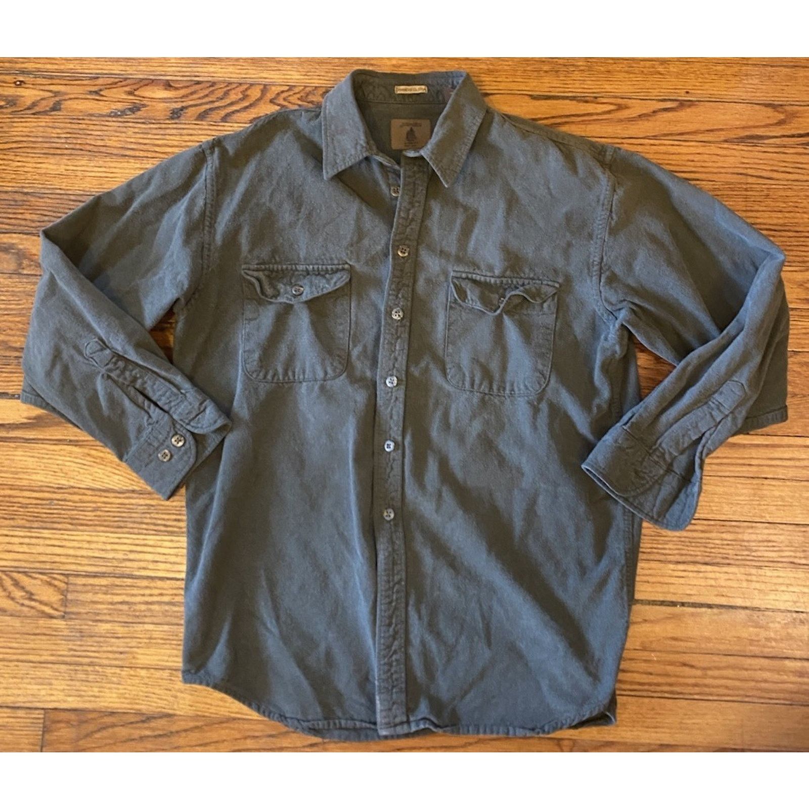 St. Johns Bay VTG St Johns Bay Chamois Cloth Button Shirt Men's LT Green Size US L / EU 52-54 / 3 - 1 Thumbnail