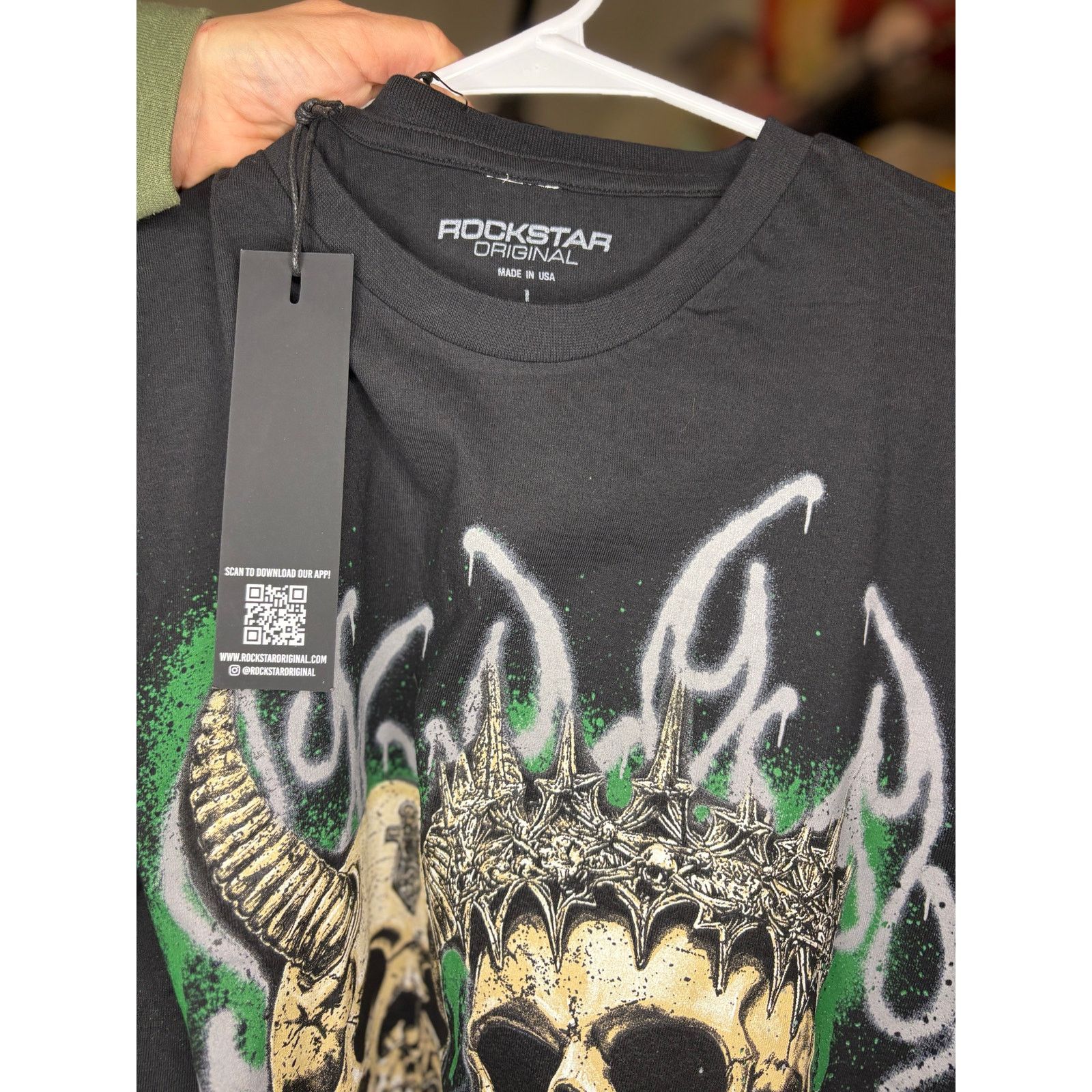 Rockstar Games NWT Sz. L - Men's Rockstar Skull Couple Tee (Black) Size US L / EU 52-54 / 3 - 2 Thumbnail