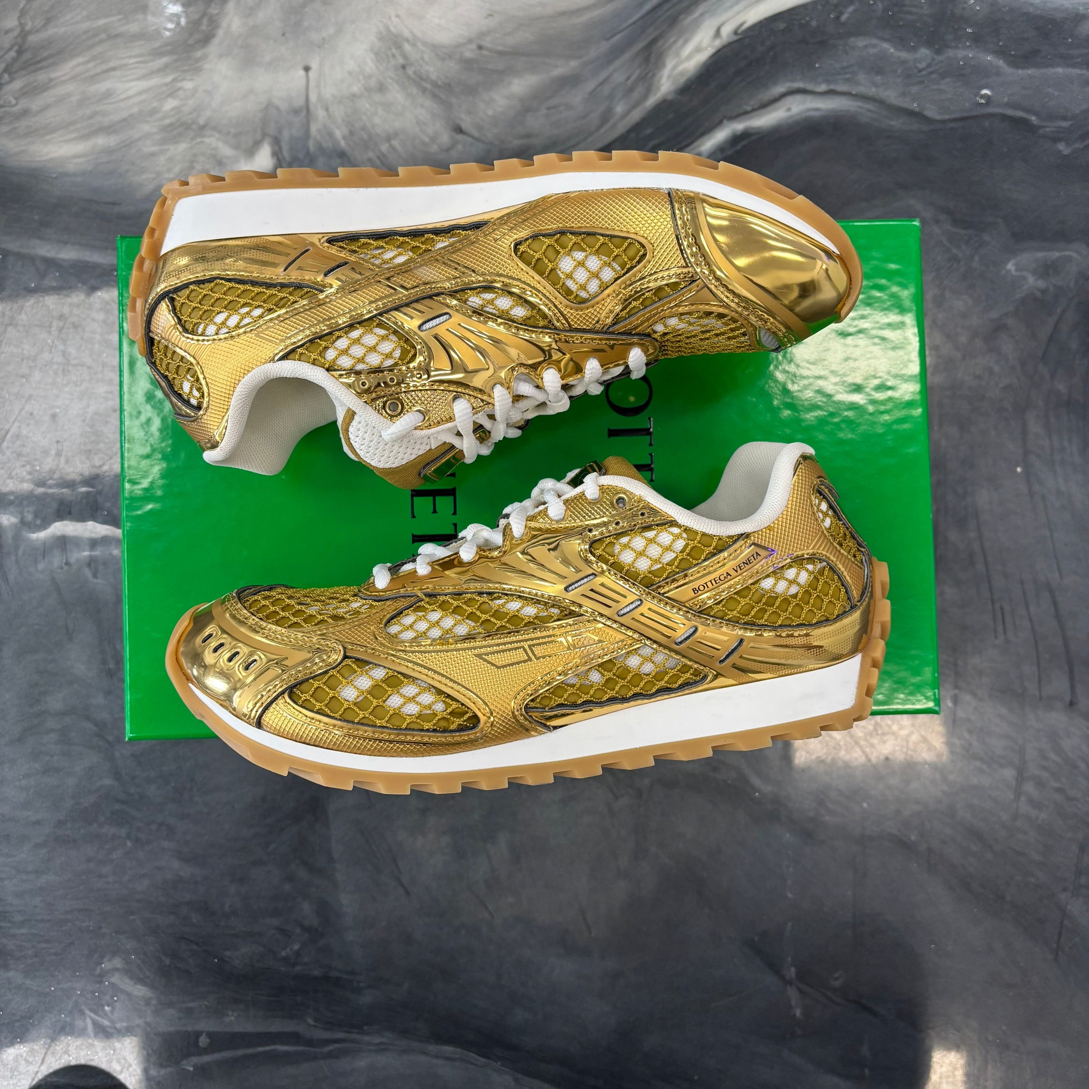 Bottega Veneta Bottega Veneta Orbit Low-Top Sneakers Gold Size US 7 / EU 40 - 3 Thumbnail