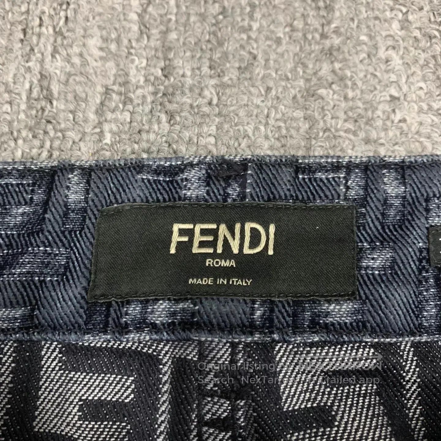 Fendi Blue Patterned Denim Jeans Size 32. Size US 32 / EU 48 - 4 Thumbnail