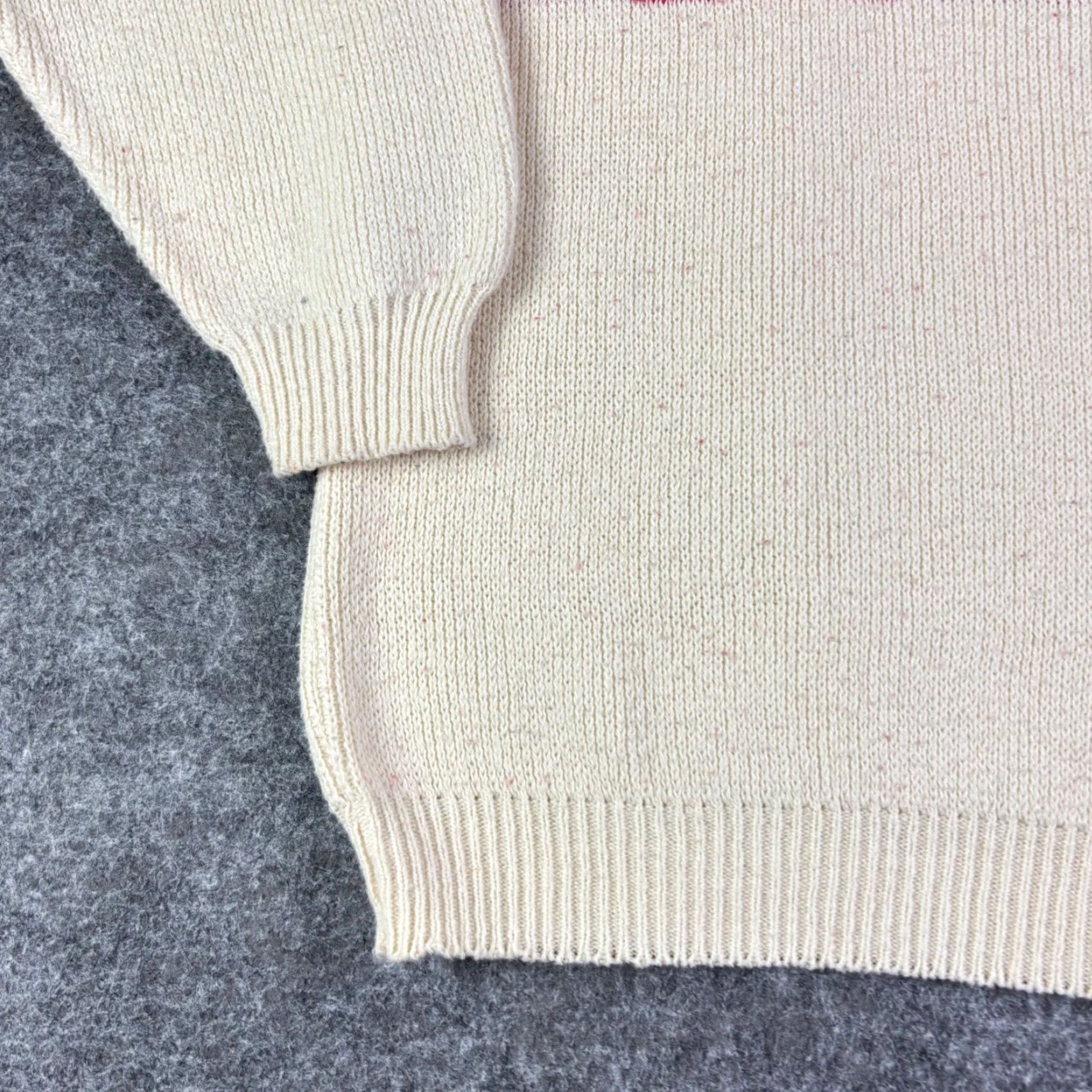 Vintage VINTAGE Cabin Creek Red Cream Fair Isle Snowflake Cotton Sweater USA Large Size L / US 10 / IT 46 - 7 Thumbnail