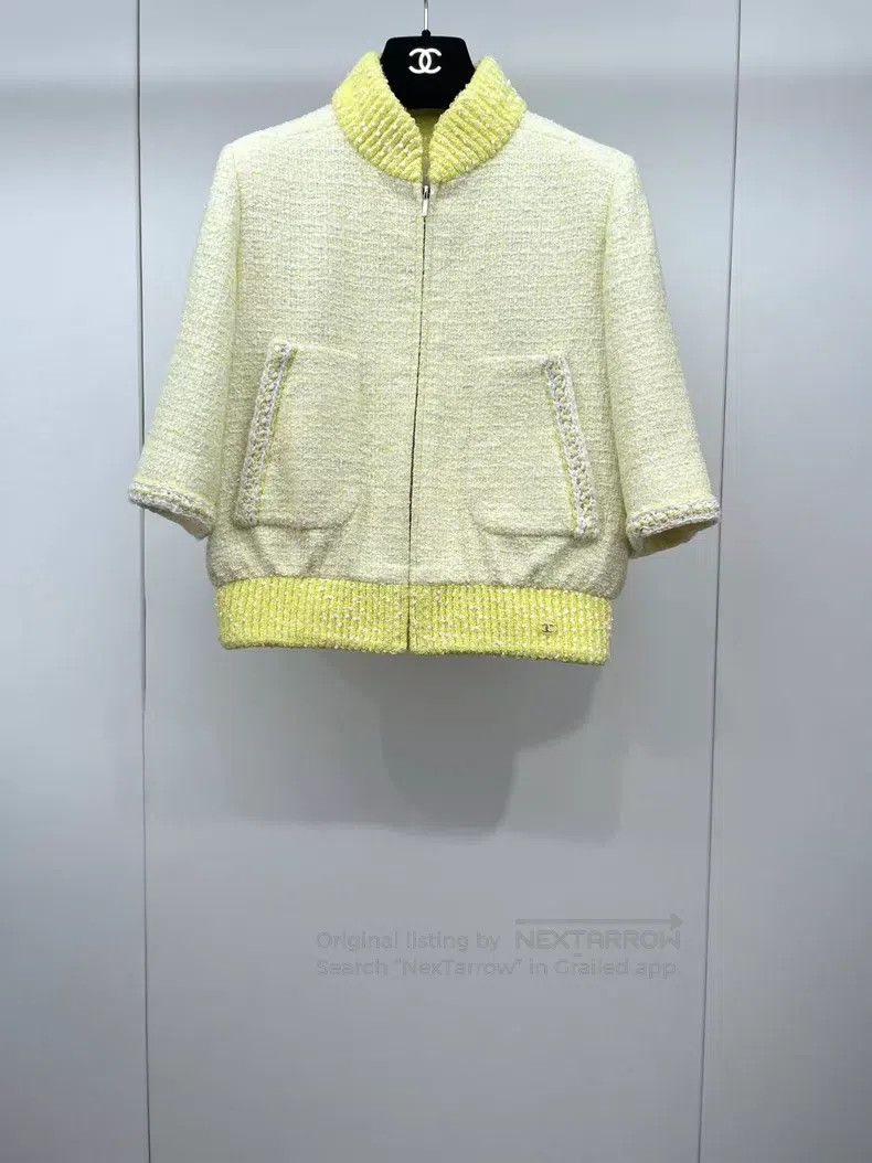 Chanel Chanel Beach series show yellow tweed zipper jacket Size XXS / US 00 / IT 34 - 1 Thumbnail