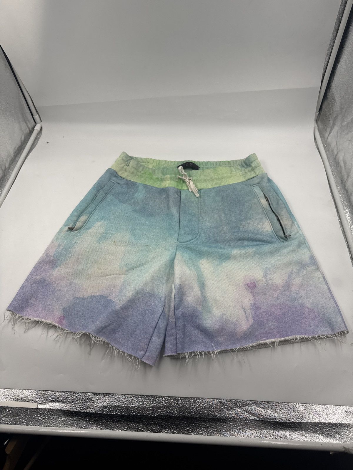 AMIRI Tie-Dyed Loopback Jersey Drawstring Shorts