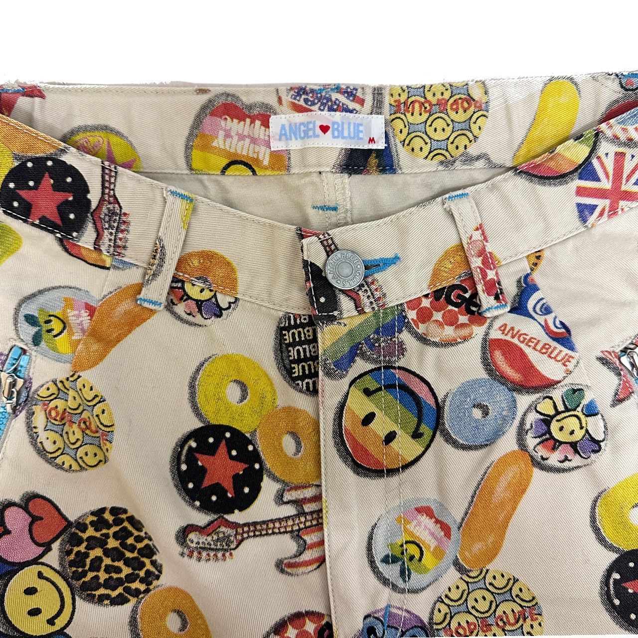 Angel Blue × Hysteric Glamour × Japanese Brand Vintage Angel Blue Multi Over Prints Pants Size US 26 / EU 42 - 2 Thumbnail