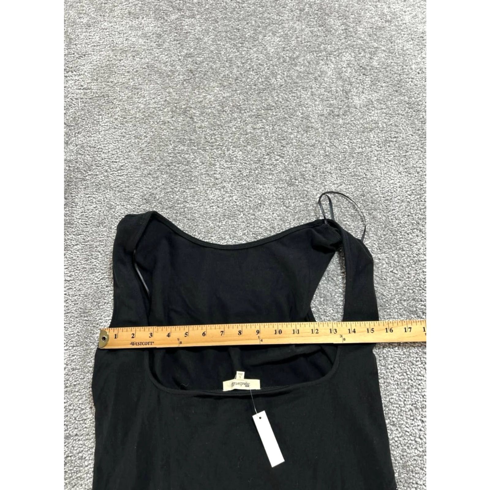 Madewell Madewell T-Shirt Womens Large Black Cotton Elastane Slim Low Back Sleeveless Crew Neck Casual Flatting New Size L / US 10 / IT 46 - 5 Thumbnail
