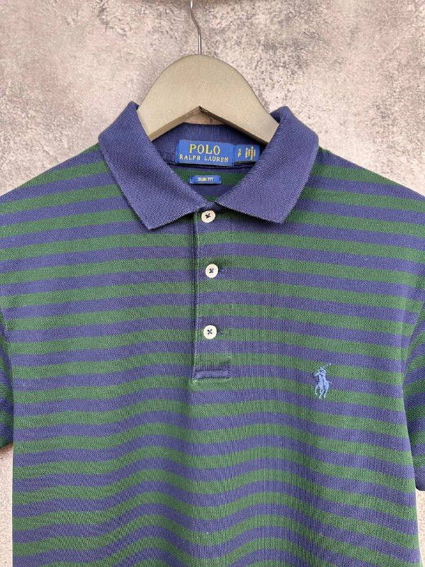 Polo Ralph Lauren Polo Ralph Lauren Polo Shirt Striped SS Green/Navy Slim Fit Size US S / EU 44-46 / 1 - 4 Thumbnail