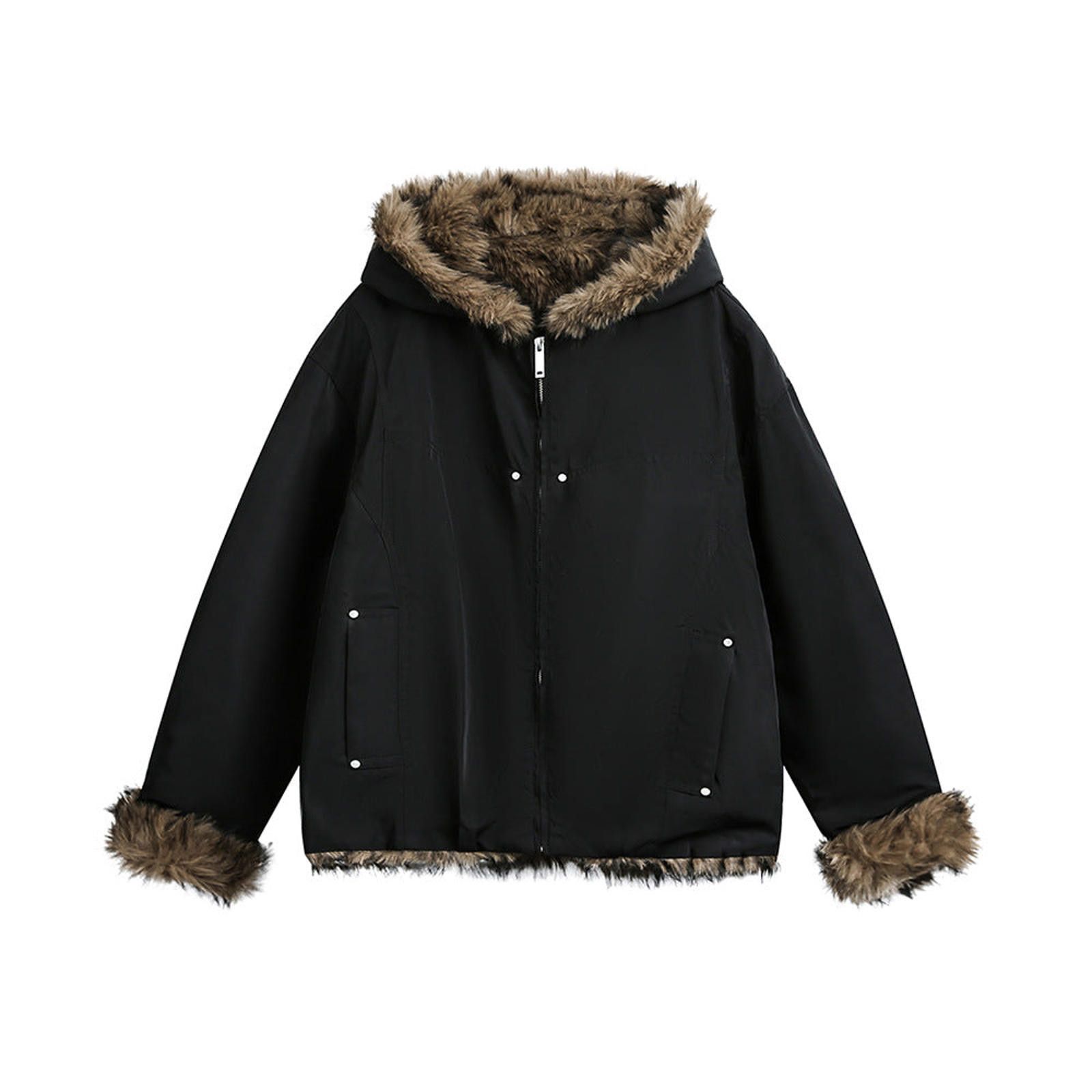 Vintage Cream Faux Fur Lined Hooded Parka Jacket, Warm Outerwear Size US M / EU 48-50 / 2 - 6 Thumbnail