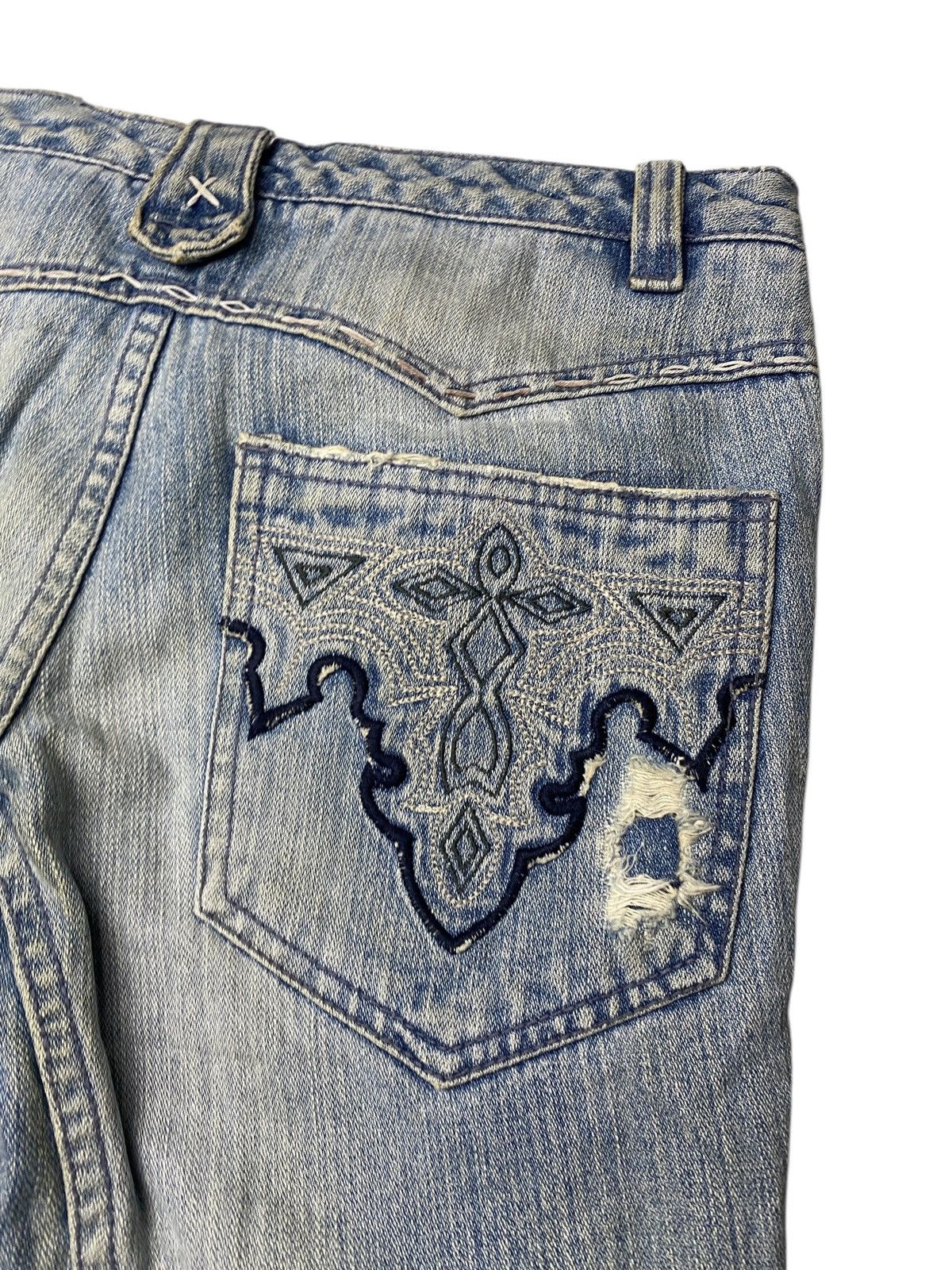 If Six Was Nine × Japanese Brand × Tornado Mart 2000's ' No Id ' Japanese Flared Boro Jeans Size US 29 - 4 Thumbnail