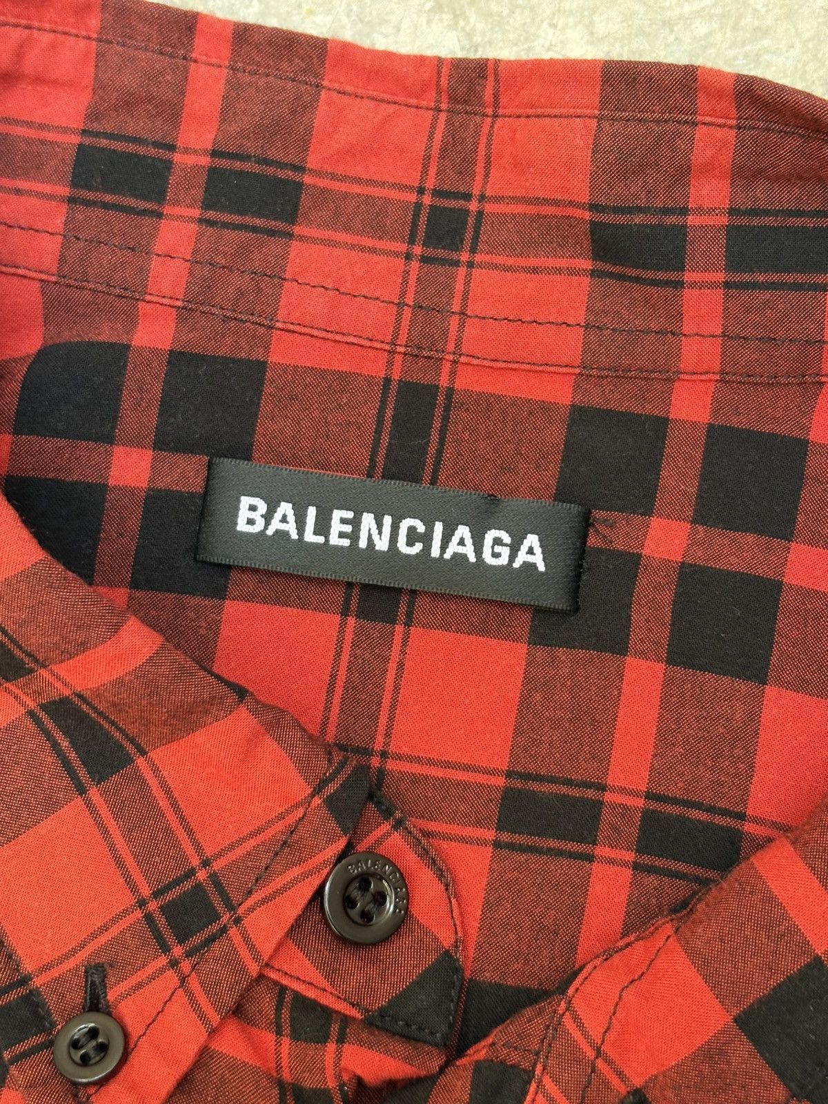 Balenciaga “I Love Techno” Checkered Shirt Size US M / EU 48-50 / 2 - 5 Thumbnail