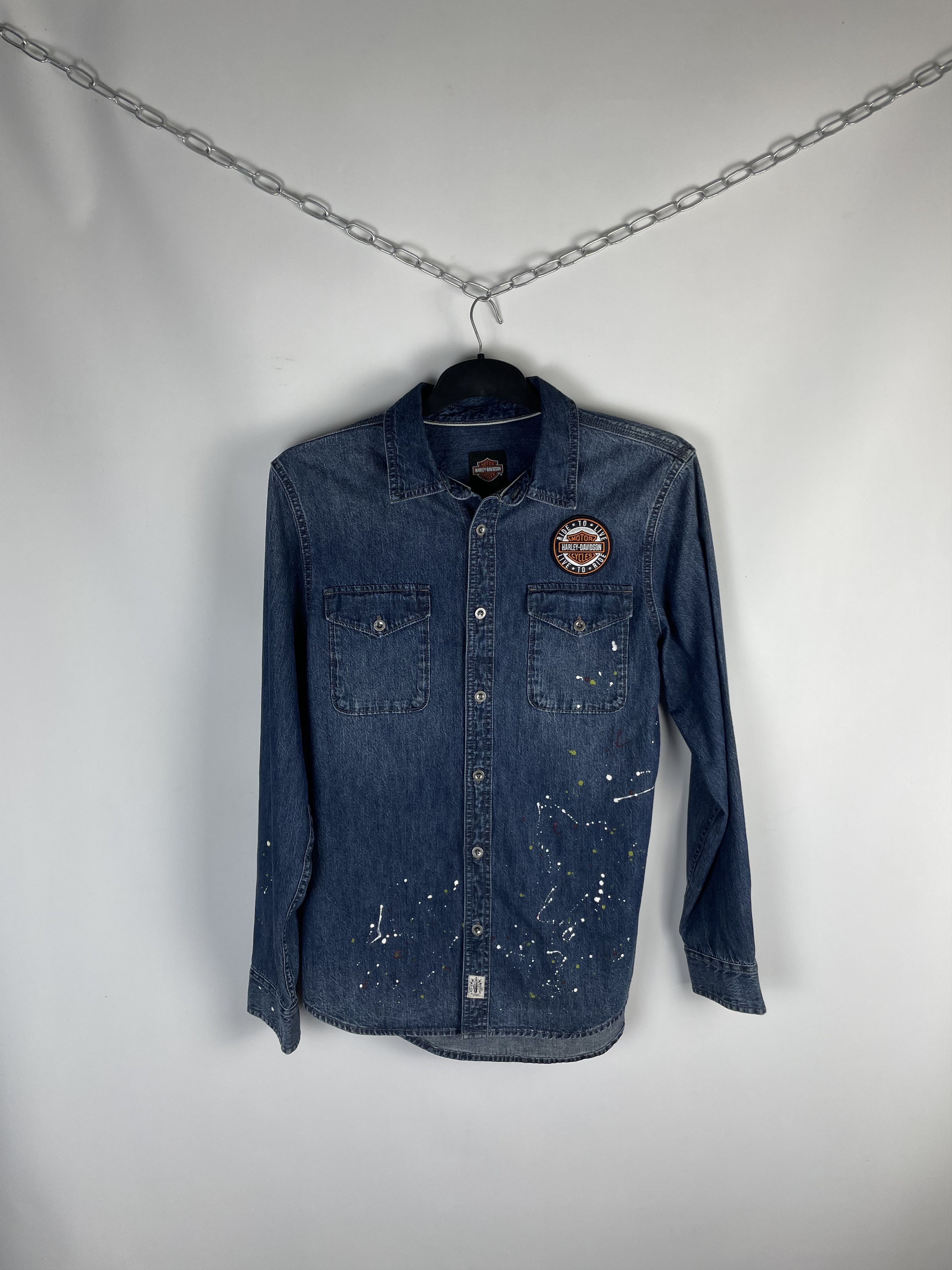 Harley Davidson Vintage HARLEY DAVIDSON Denim Shirt Size US L / EU 52-54 / 3 - 1 Thumbnail