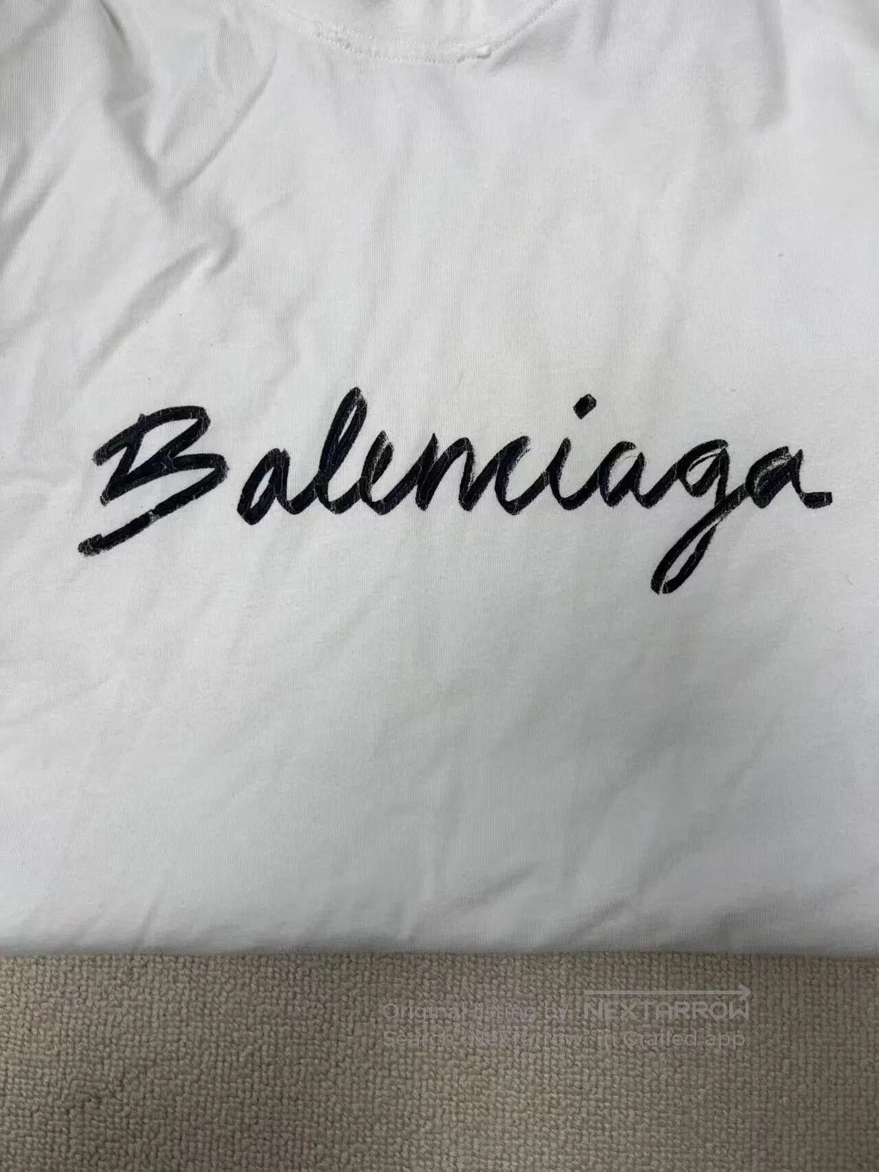Balenciaga balenciaga white logo print casual t. Size S / US 4 / IT 40 - 3 Thumbnail