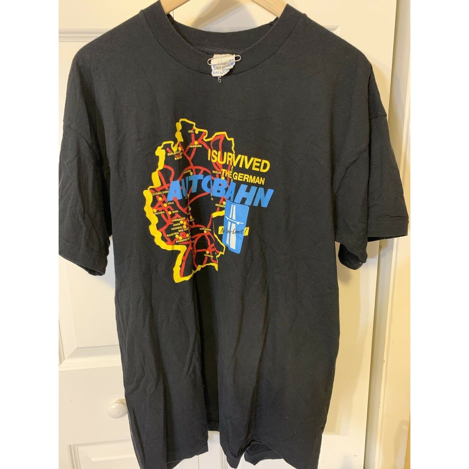 Other Vtg 80s T Shirt Screen Stars I Survived The German Autobahn Size US XL / EU 56 / 4 - 4 Thumbnail