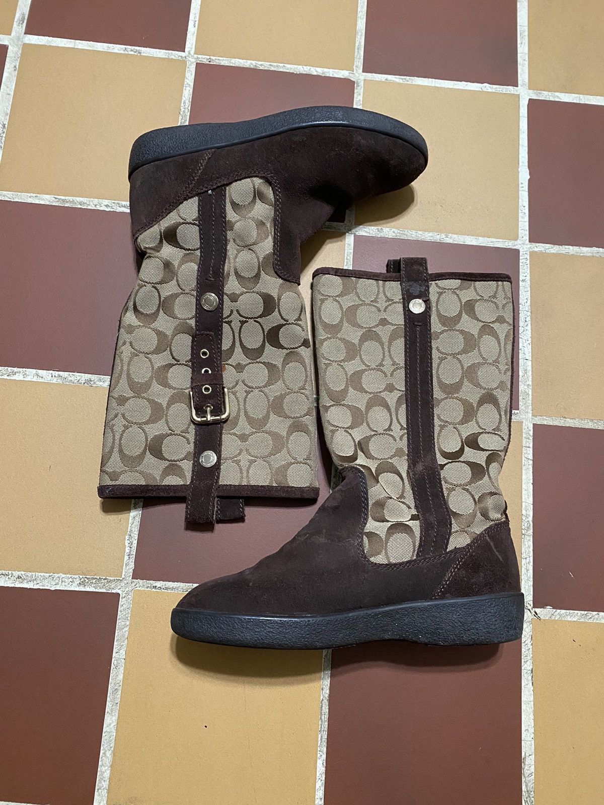 Coach Vintage Brown Suede Couch Boots Y2k 6.5 Size US 6.5 / IT 36.5 - 2 Thumbnail