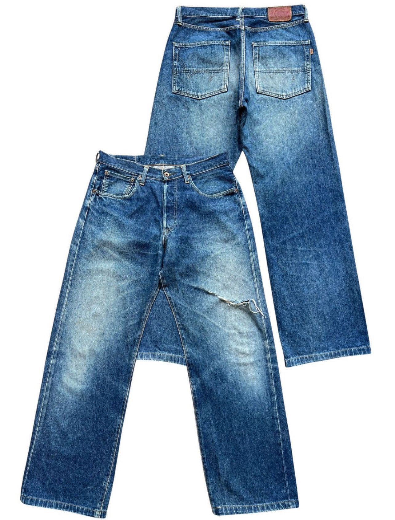 Edwin Vintage Edwin 505 Distressed Baggy Denim Jeans 33x30 Size US 33 - 1 Thumbnail