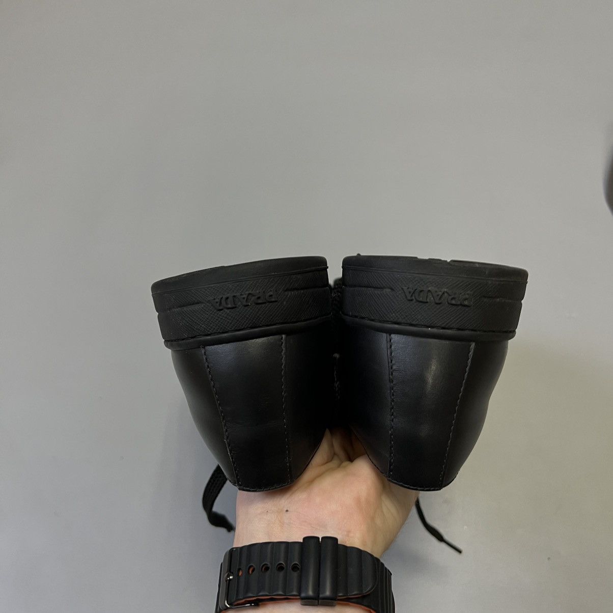 Prada Prada Sneakers Leather Shoes Black Luxury UK 8 men's Size US 9 / EU 42 - 19 Thumbnail