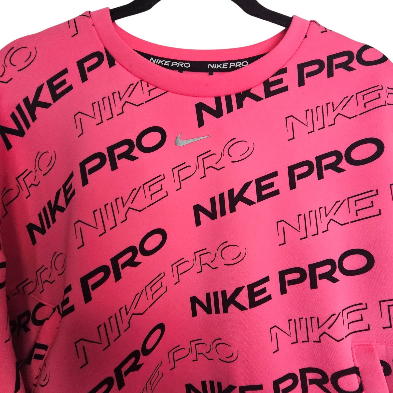 Nike Nike Pro All Over Print Logo Fleece Crewneck Sweatshirt Size S / US 4 / IT 40 - 2 Thumbnail