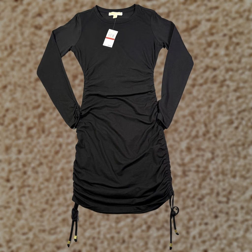 Michael Kors Michael Kors Bodycon Dress Women's Sz XS Black Stretch Adjustable Ruched Size XS / US 0-2 / IT 36-38 - 1 Thumbnail
