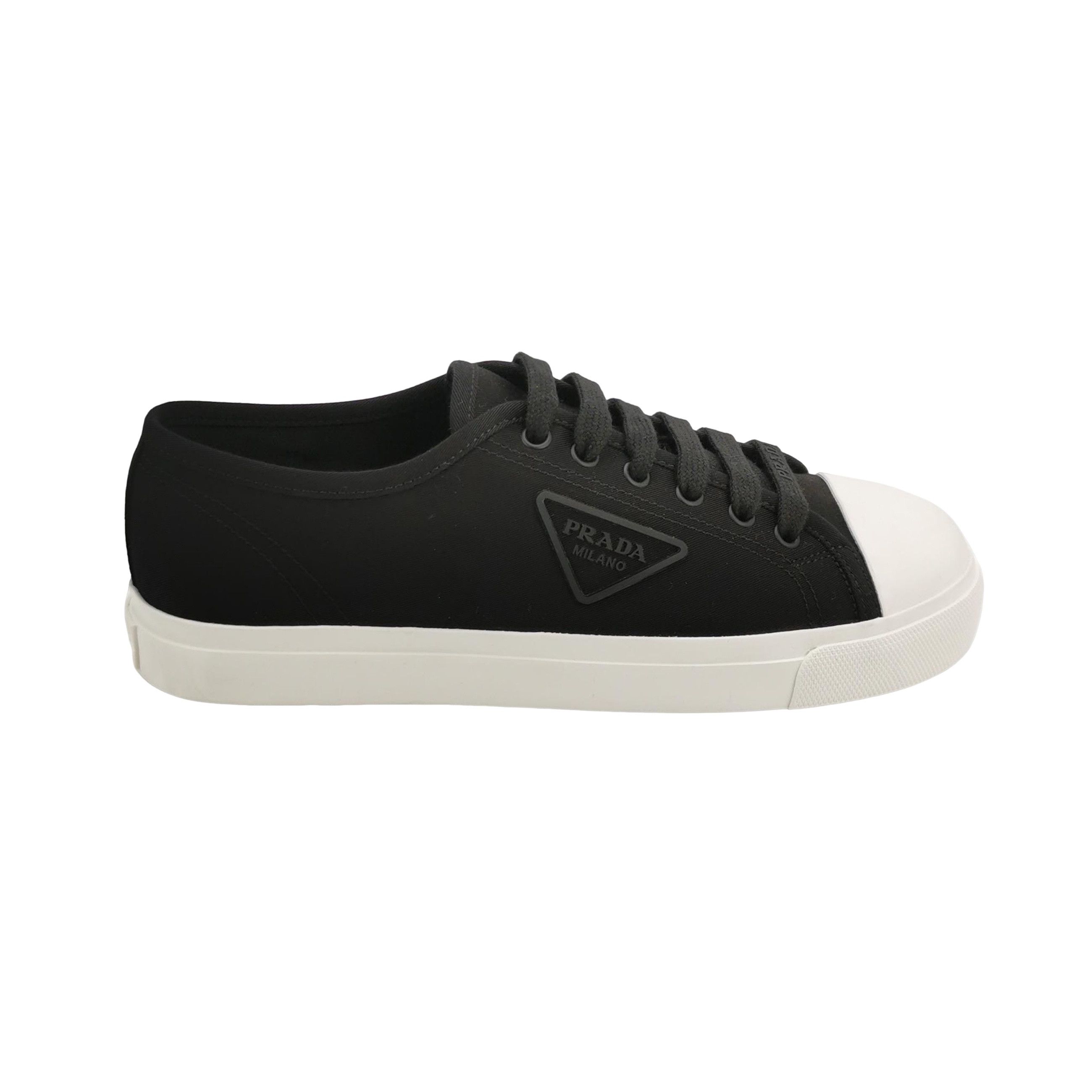 Prada Prada Triangle Logo Canvas Low-Top Sneakers 41 Size US 8 / EU 41 - 1 Thumbnail