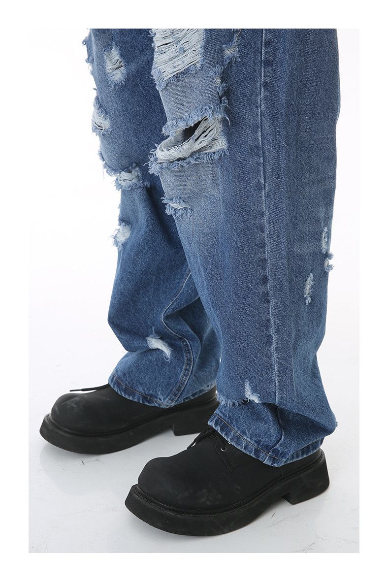 Japanese Brand × Jean Japanese loose hip-hop ripped beggar high street jeans Size US 34 / EU 50 - 6 Thumbnail