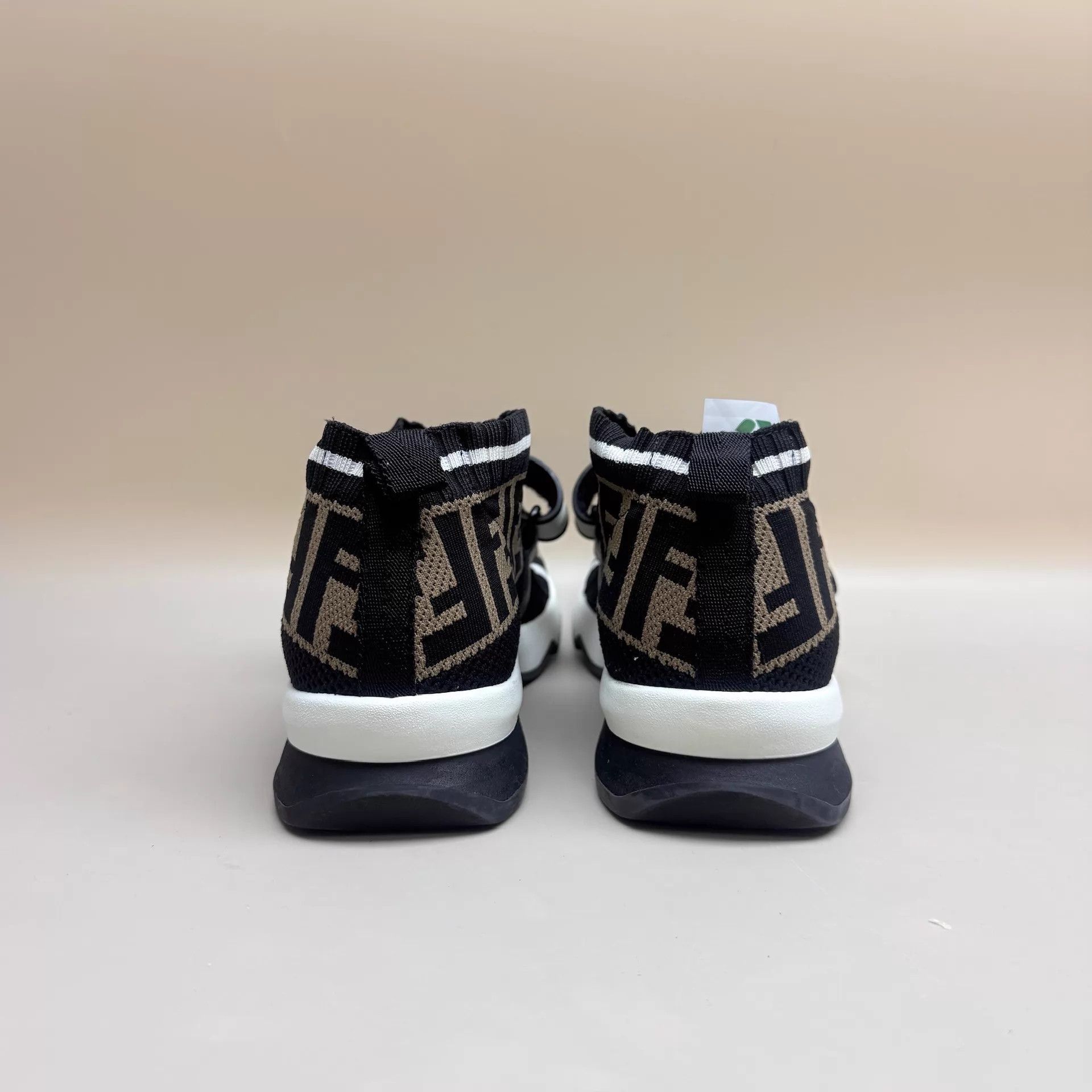Fendi Fendi Black & Brown Allover Knit Sock Shoe 37 99 New Size US 6.5 / IT 36.5 - 3 Thumbnail