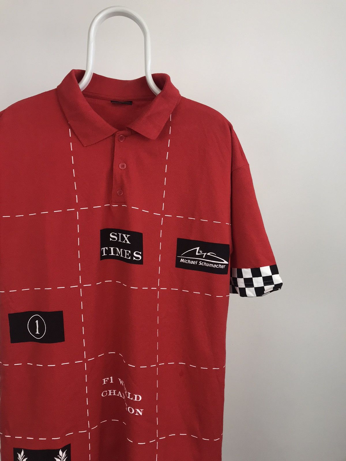 Vintage Vintage Michael Schumacher Big Logo Six Times Champion Polo Size US XXL / EU 58 / 5 - 2 Thumbnail