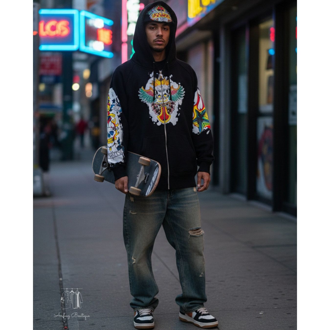 Other Vodka Black Skull Print Full Zip Hoodie Size US L / EU 52-54 / 3 - 1 Thumbnail