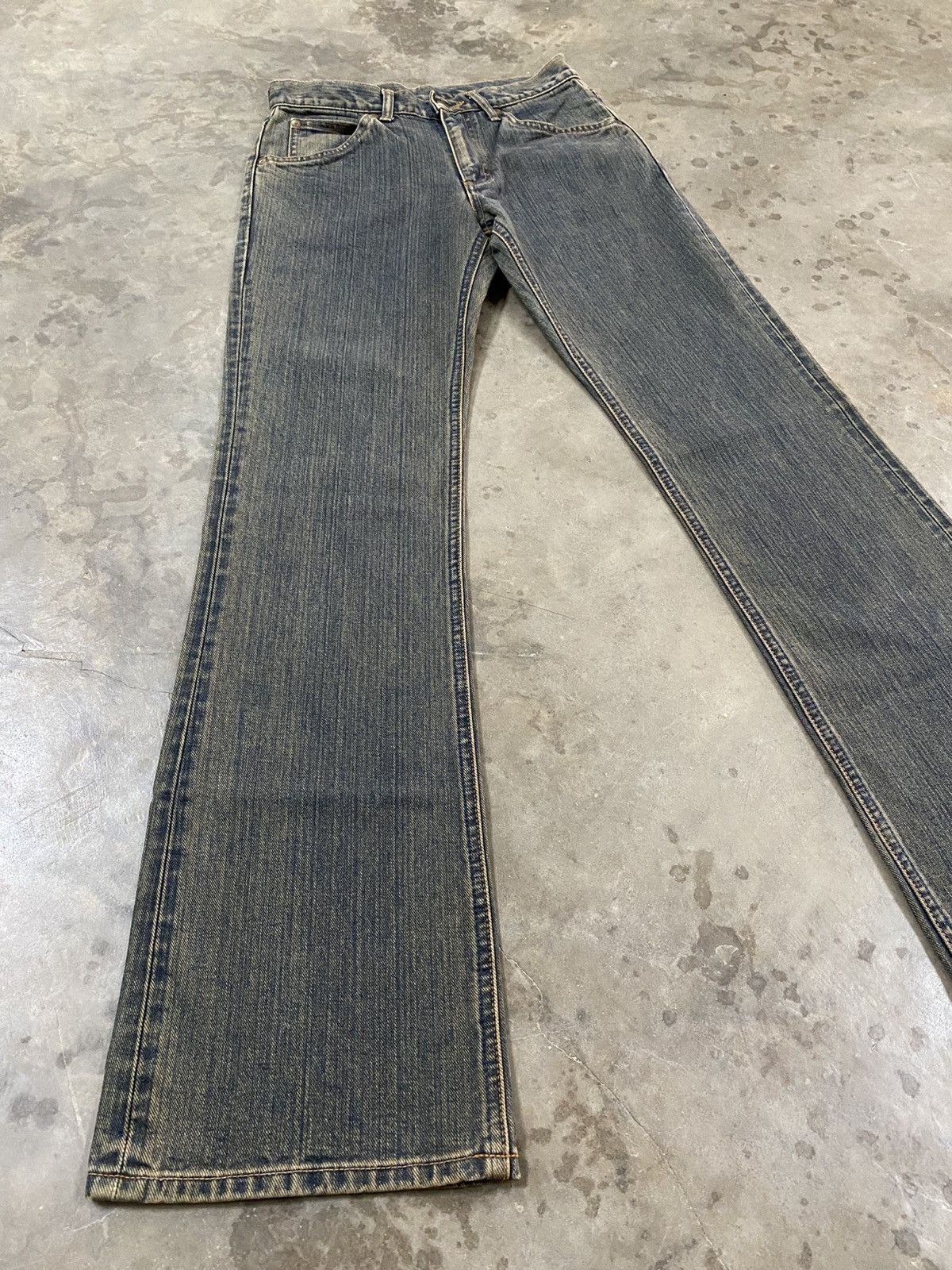 Tornado Mart Flare Jeans Vintage Lee Mud Rusty Denim @303 Size US 27 - 1 Thumbnail