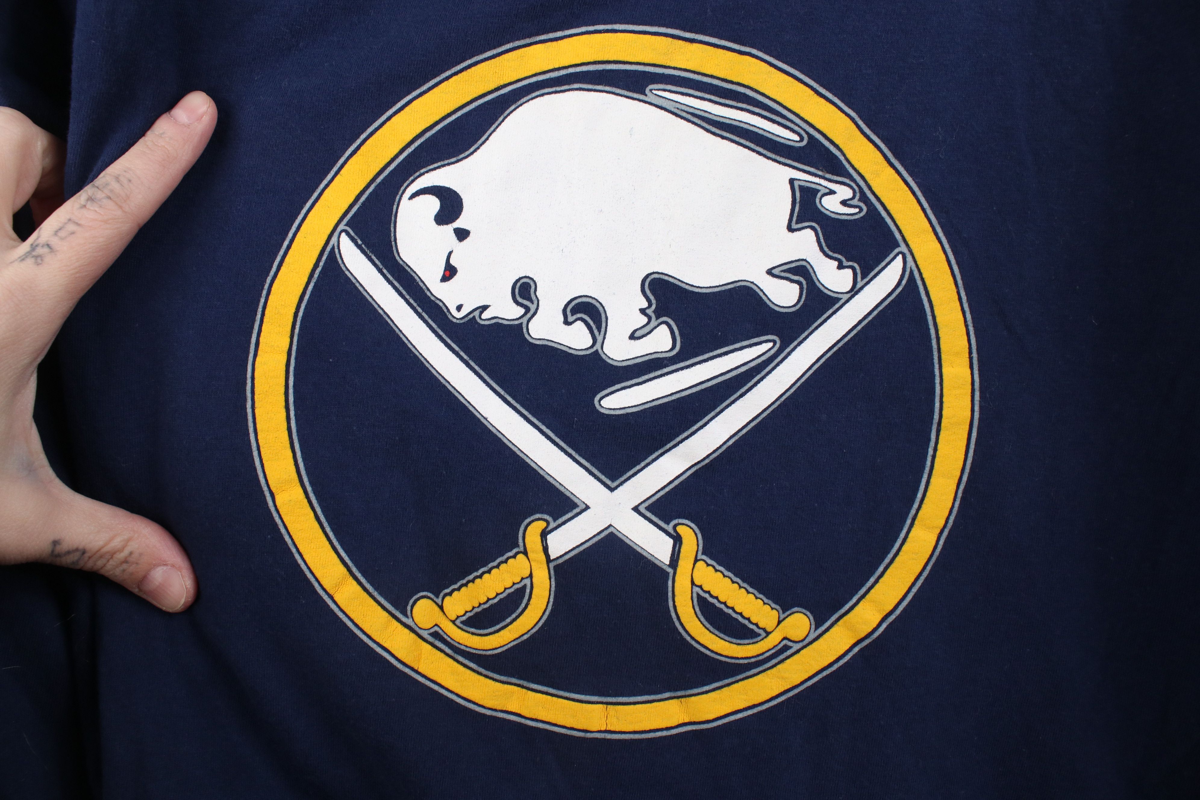 Majestic Vintage Y2K Majestic Sabres Hockey Long Sleeve T-Shirt Blue Size US XL / EU 56 / 4 - 4 Thumbnail