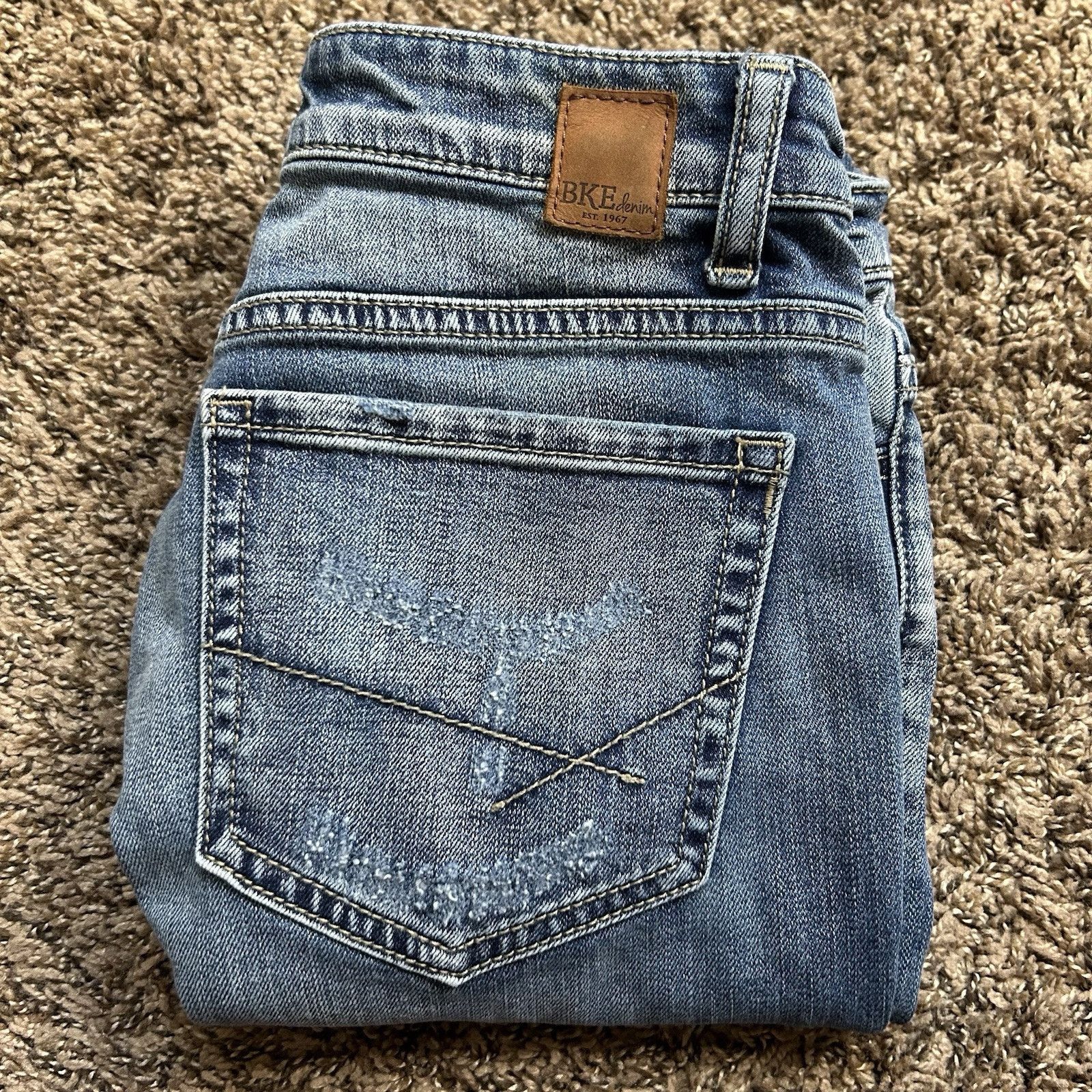 BKE BKE Stella Skinny Womens Size 25R Medium Wash Denim Low Rise Size 25" / US 0 / IT 36 - 10 Thumbnail