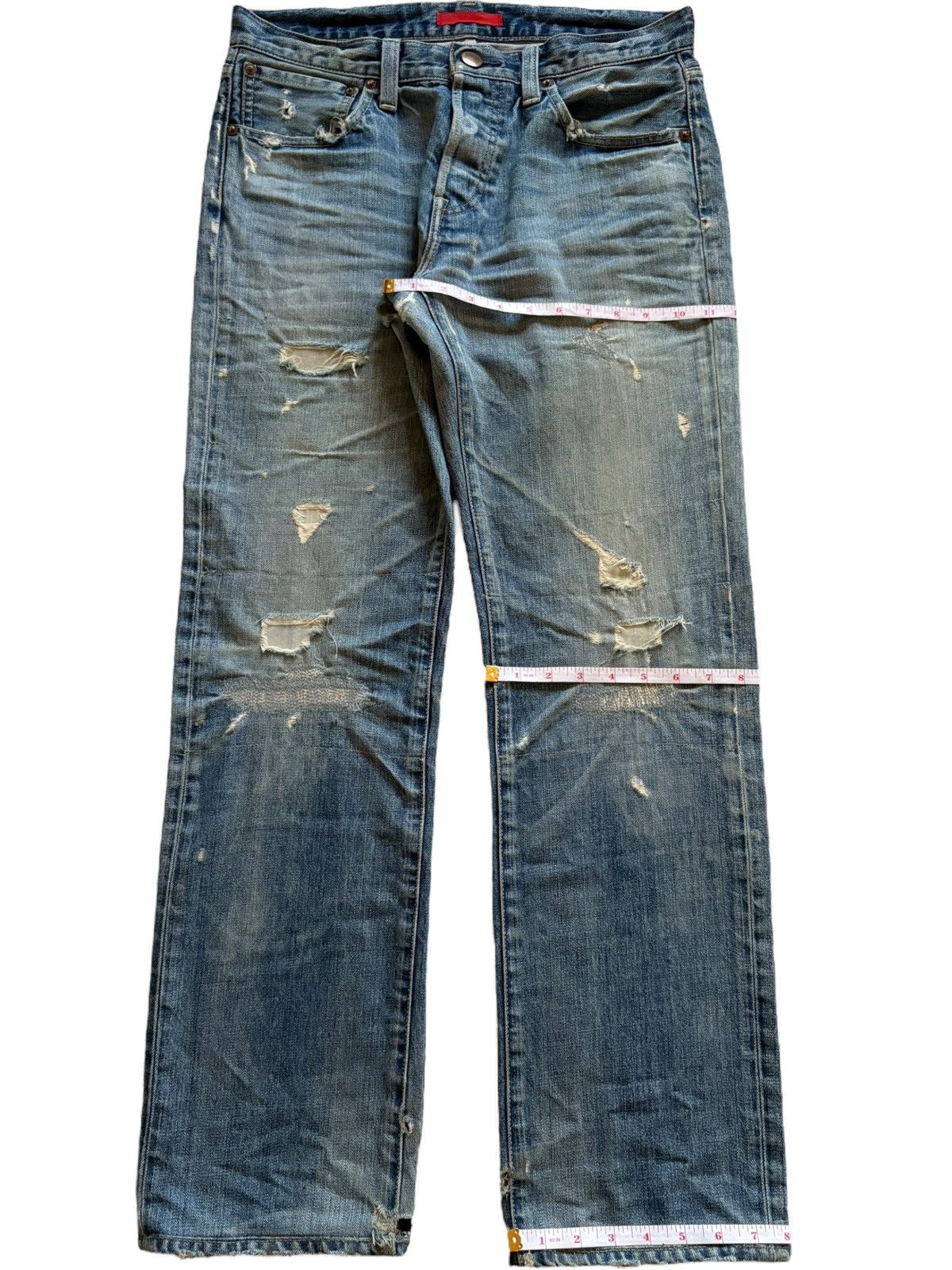 Japanese Brand Vintage Japanese Brand Faded Wash Ripped Loose Jeans Size US 32 / EU 48 - 14 Thumbnail