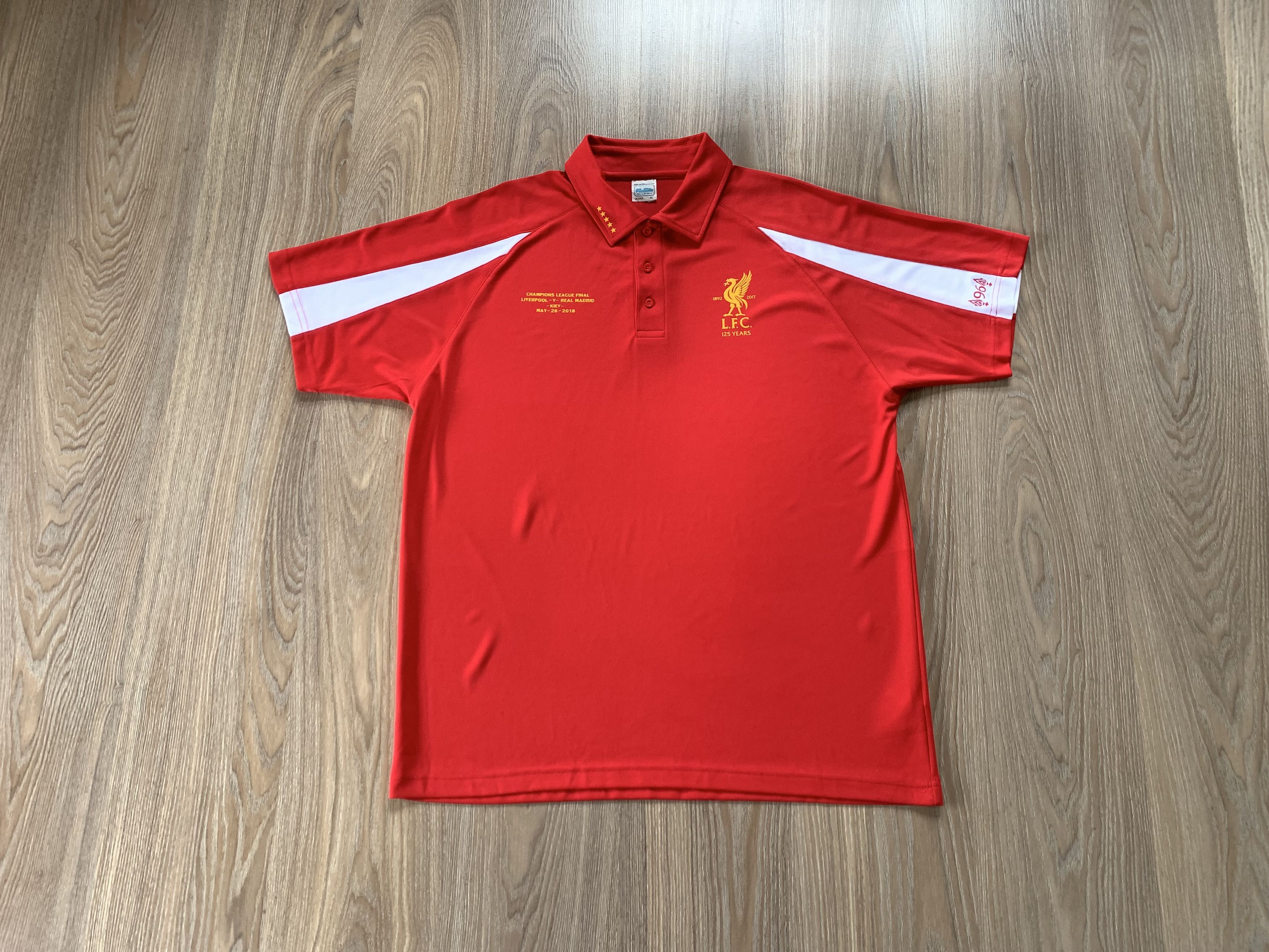 Vintage Champions League Final Liverpool Real Madrid Soccer Polo Size US XL / EU 56 / 4 - 1 Thumbnail