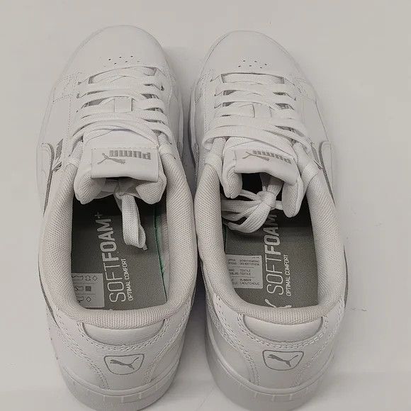Puma Puma Women's Jada White & Silver Low Top Sneakers - US9.5 Size US 9.5 / IT 39.5 - 10 Thumbnail