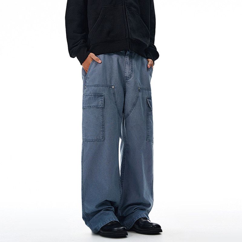 Vintage Men's retro loose punk distressed washed work trousers Size US 32 / EU 48 - 4 Thumbnail