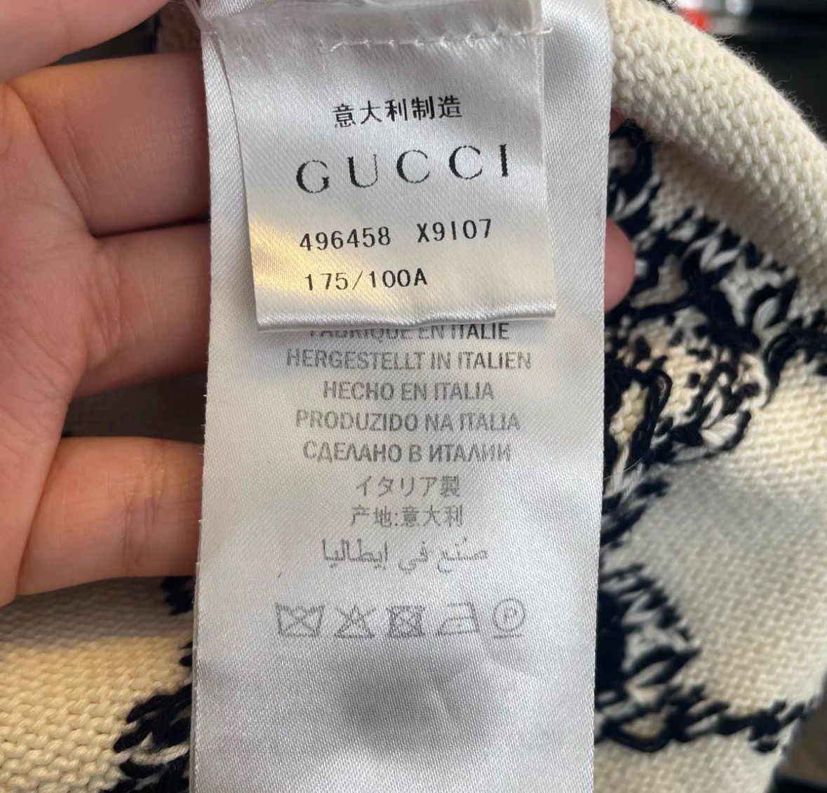 Gucci Gucci Classic double G black and white red color block knit Size US L / EU 52-54 / 3 - 4 Thumbnail