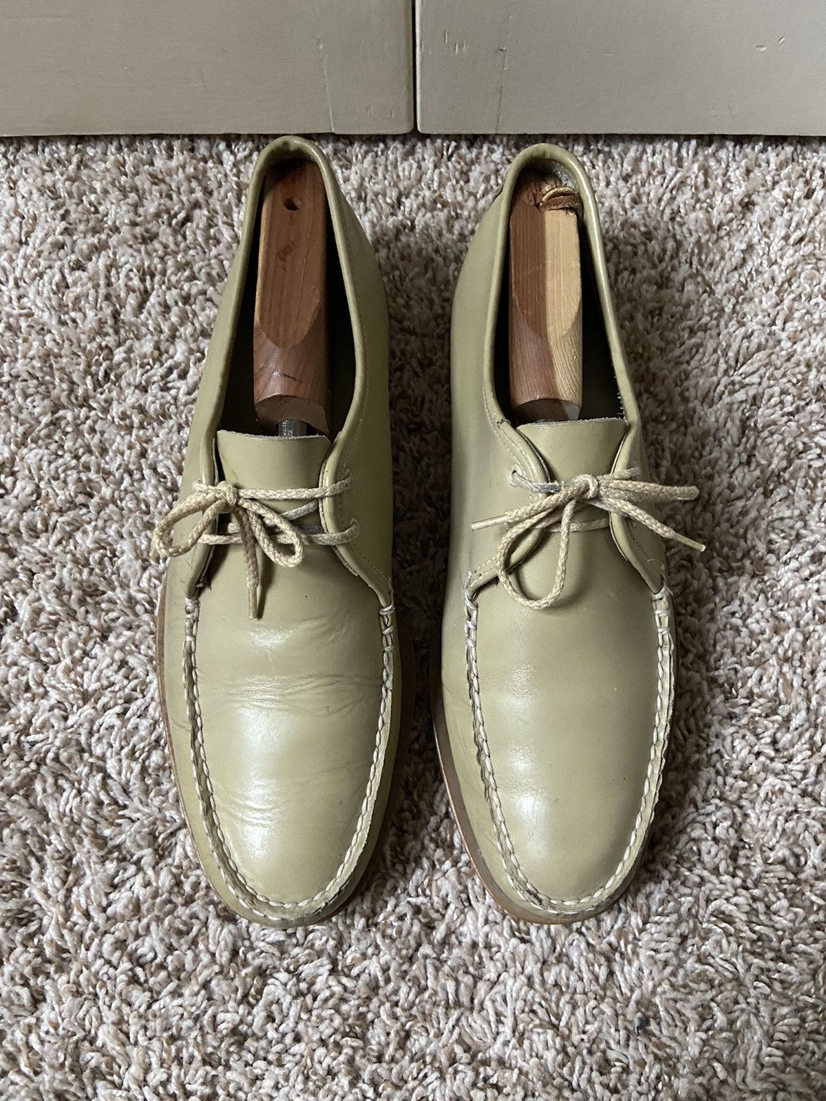 Sperry × Vintage Vintage Sperry TopSider Seafoam Green Leather Nauti Oxford Size US 9 / EU 42 - 3 Thumbnail