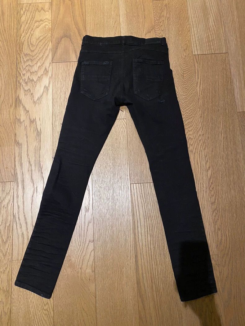 Amiri Amiri 15aw old model MX1 black leather patched denim pants Size US 30 / EU 46 - 2 Thumbnail
