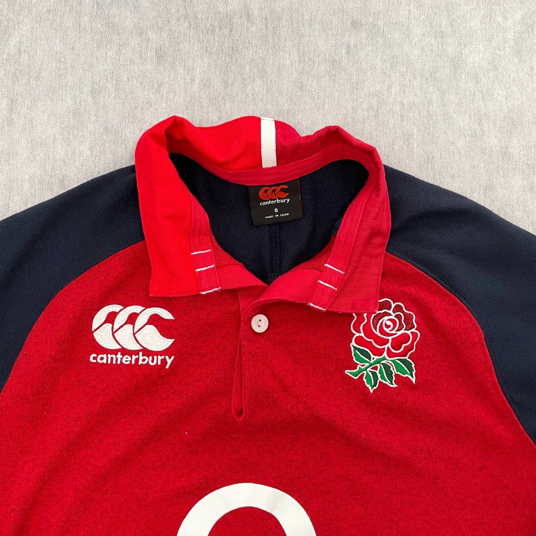 Vintage England Rugby Shirt Adult Small Red Polo Long Sleeve Canterbury Rose O2 Mens S Size US S / EU 44-46 / 1 - 3 Thumbnail