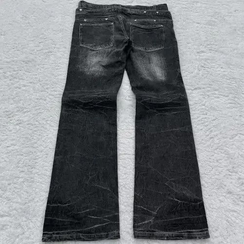 VIBE Retro Double Waist Lace Up Ripped Wide Leg Jeans Size US 35 - 2 Thumbnail