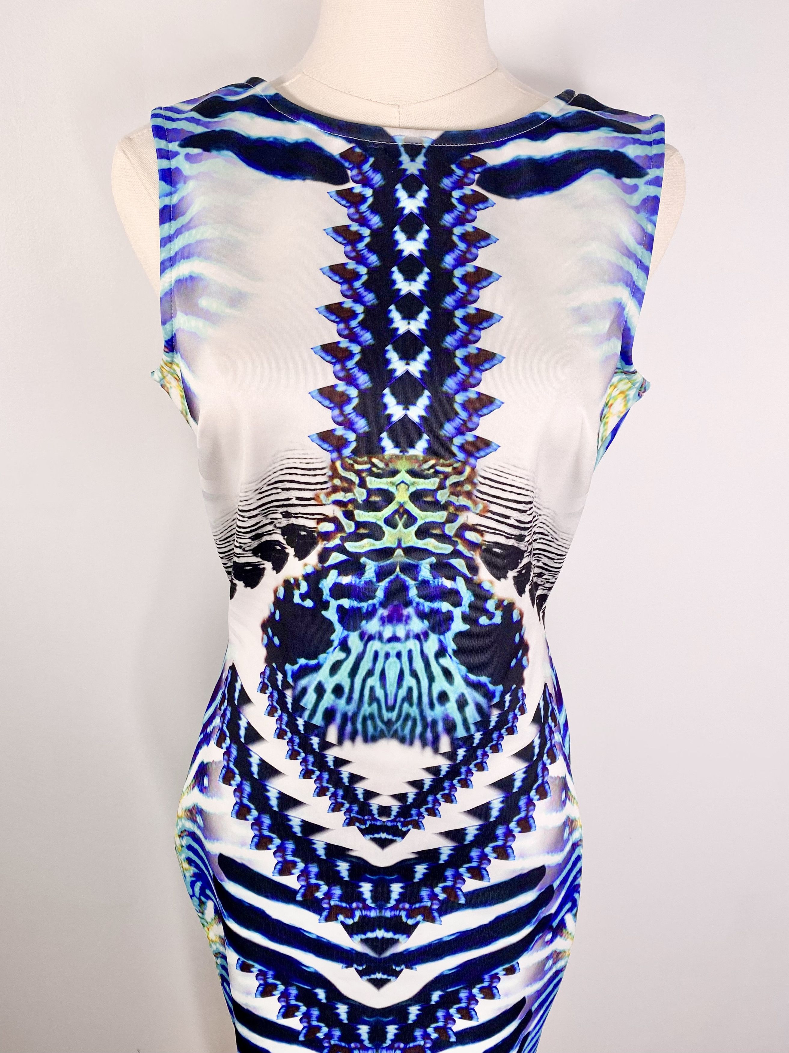 Asos Asos Petite - Bold Abstract Stripe Bodycon Dress Size M / US 6-8 / IT 42-44 - 5 Thumbnail