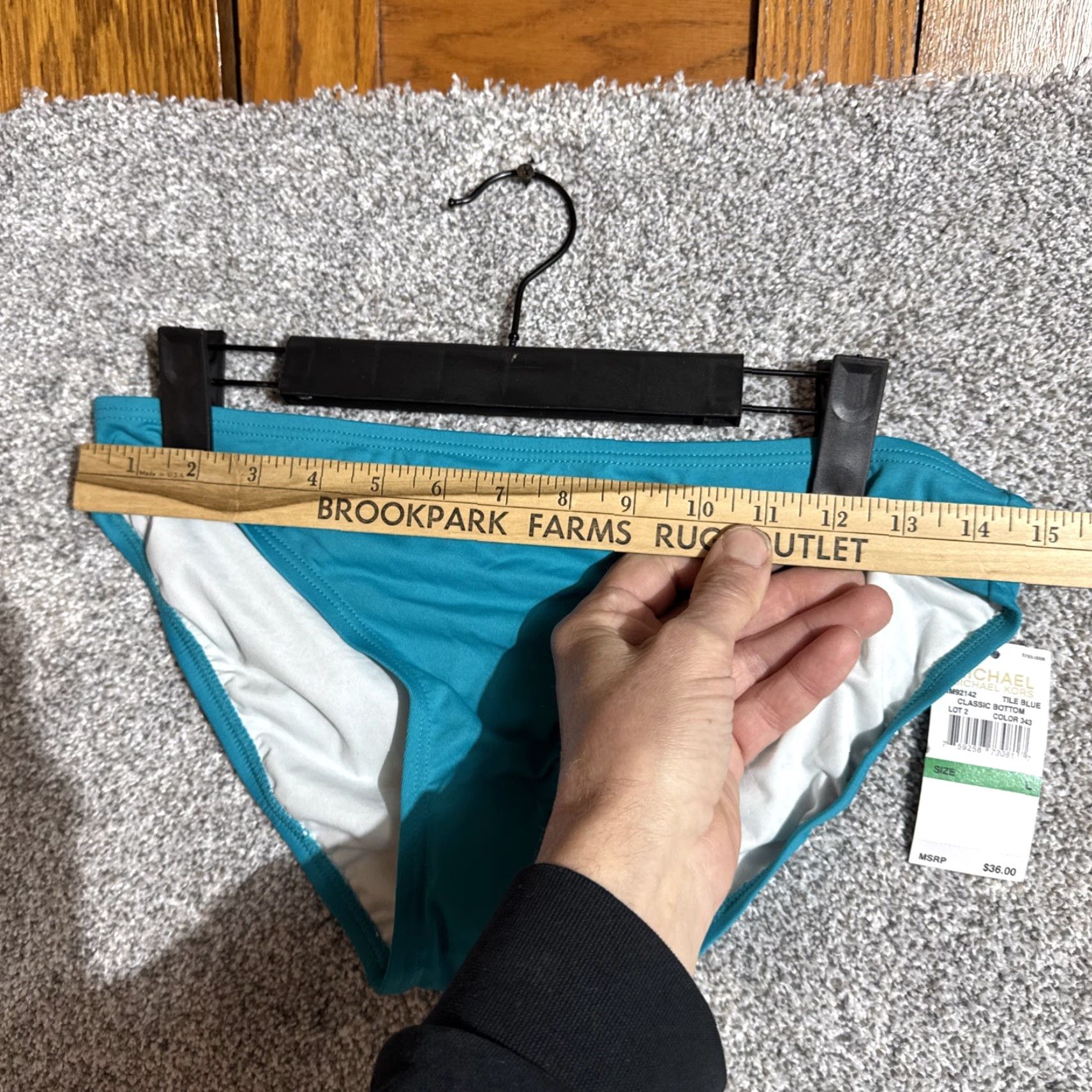 Michael Kors Michael Kors Bikini Women Large Blue Nylon Spandex Solid Minimalist Chic Swimwear Y2K Style Luxury Size 36" / US 14 / IT 50 - 4 Thumbnail