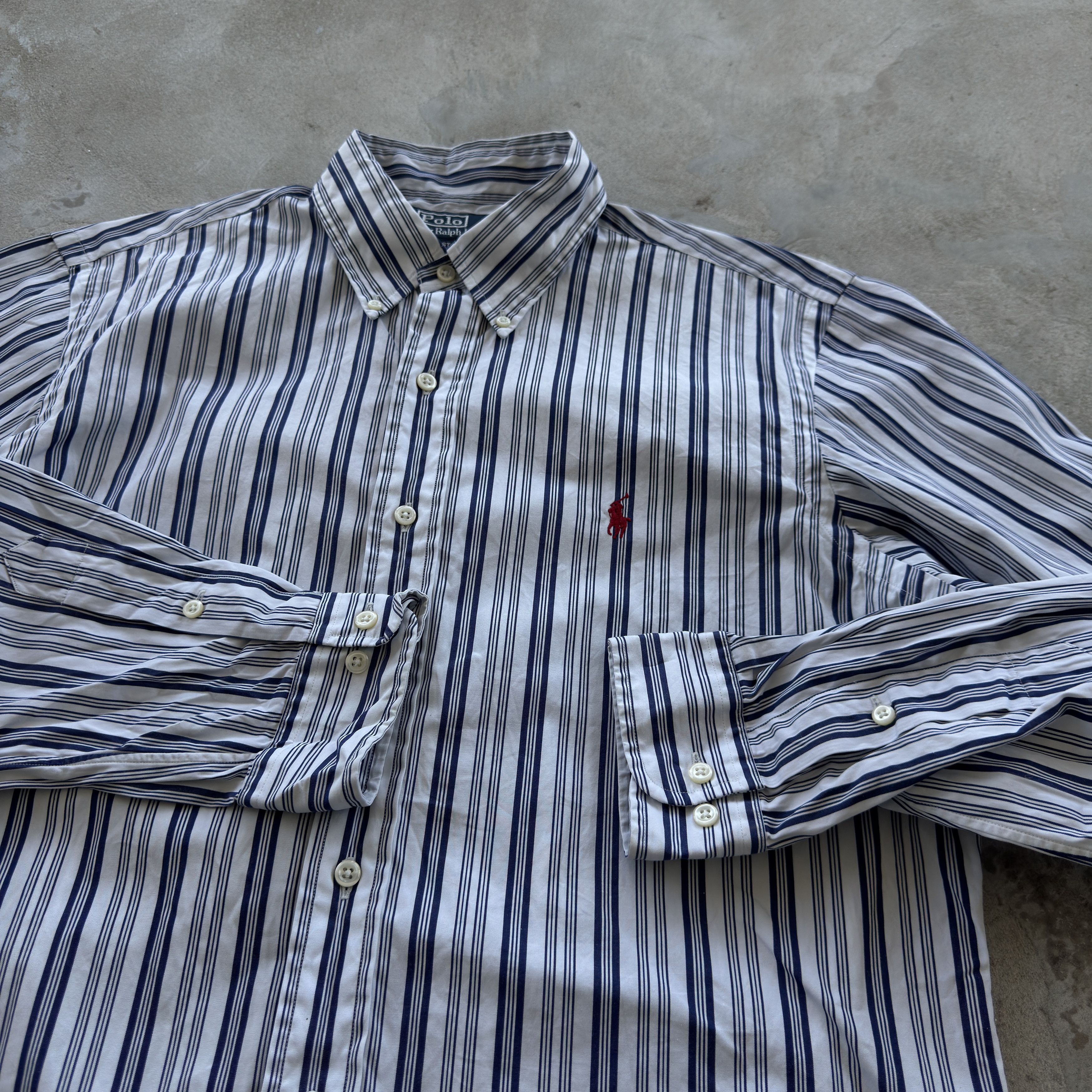 Polo Ralph Lauren Polo Ralph Lauren Vertical Striped Shirt Custom Fit L 16 40 Size US L / EU 52-54 / 3 - 4 Thumbnail