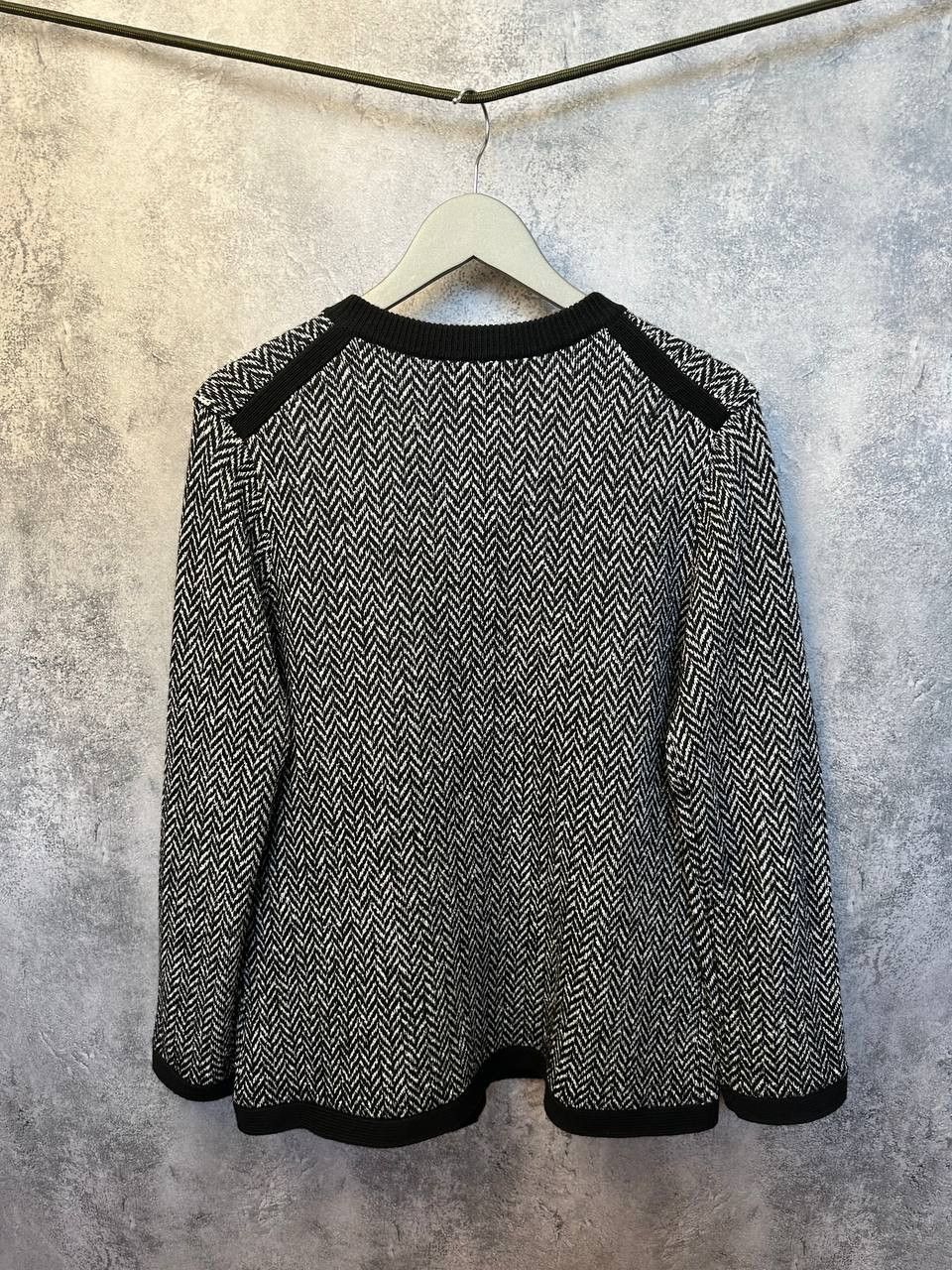Designer × ME+EM RRP 440$ ME + EM Chevron Pattern Round Neck Knitted Jacket Size M / US 6-8 / IT 42-44 - 3 Thumbnail