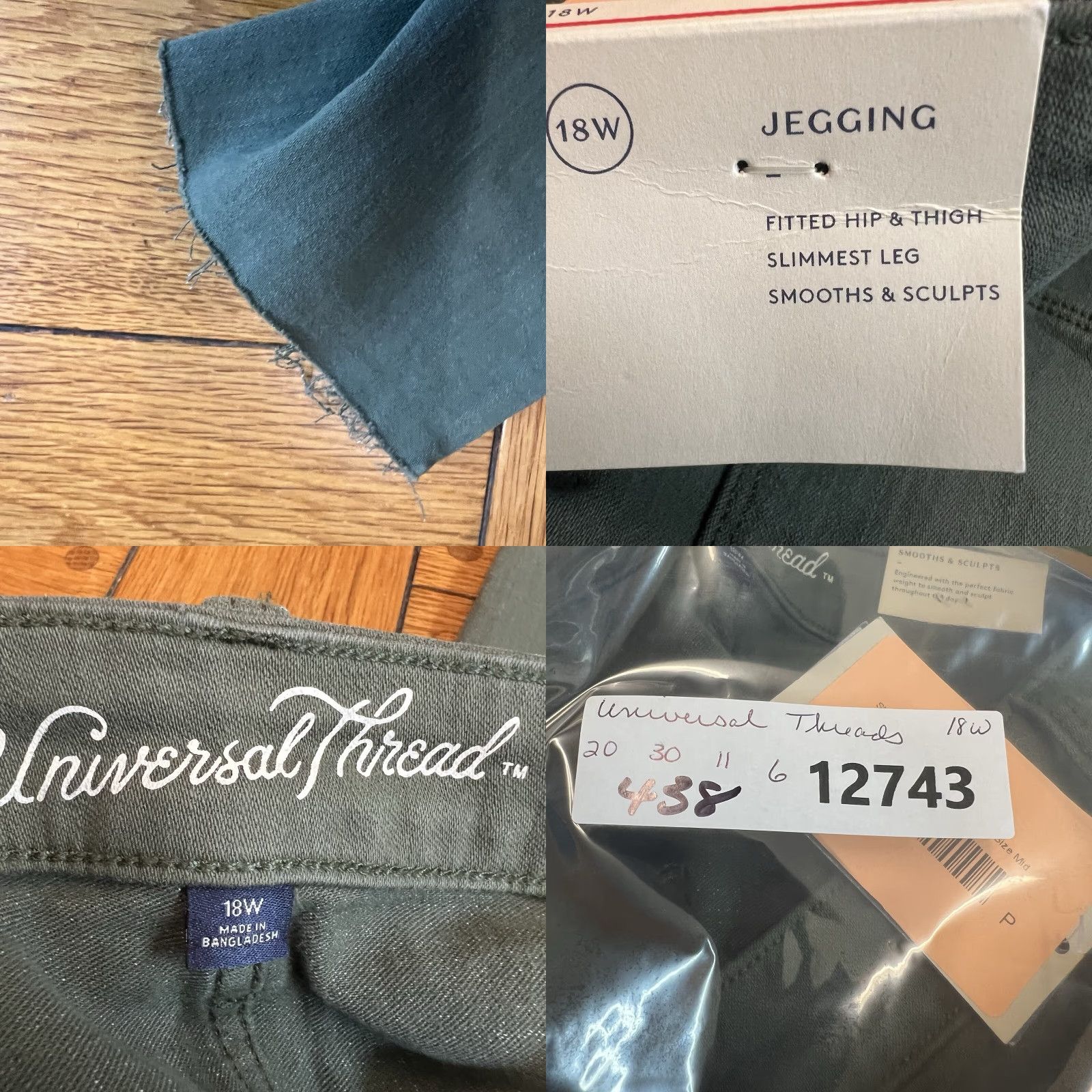 Vintage Universal Threads Fitted Hips/Thighs Slim Leg Jeggings Womens 18W Green 40X30 Size 40" / US 18 - 8 Thumbnail