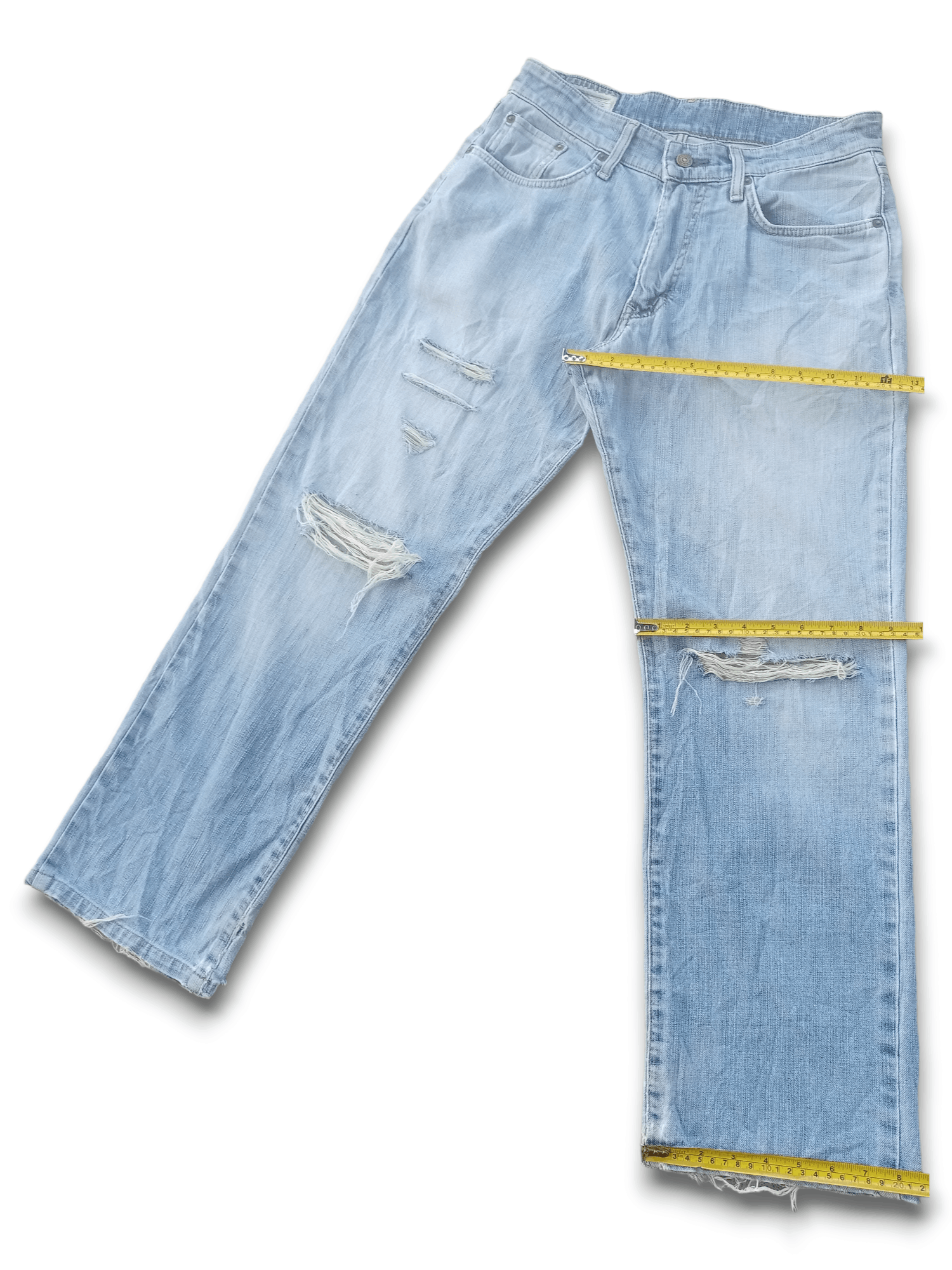 Edwin × Japanese Brand SALES🔥Vintage Japanese Edwin Blue Wash Distress Loose Jeans Size US 30 / EU 46 - 10 Thumbnail