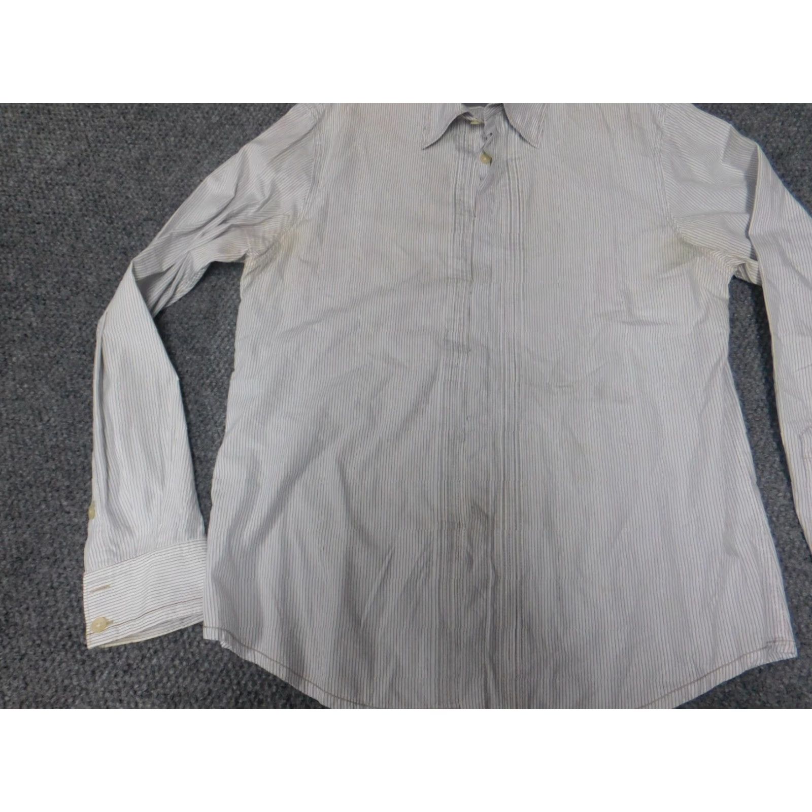 Zara Zara Shirt Button-Up Striped White Long Sleeve Collared Button-Down Logo Pocket Regular Mens L Size US L / EU 52-54 / 3 - 3 Thumbnail