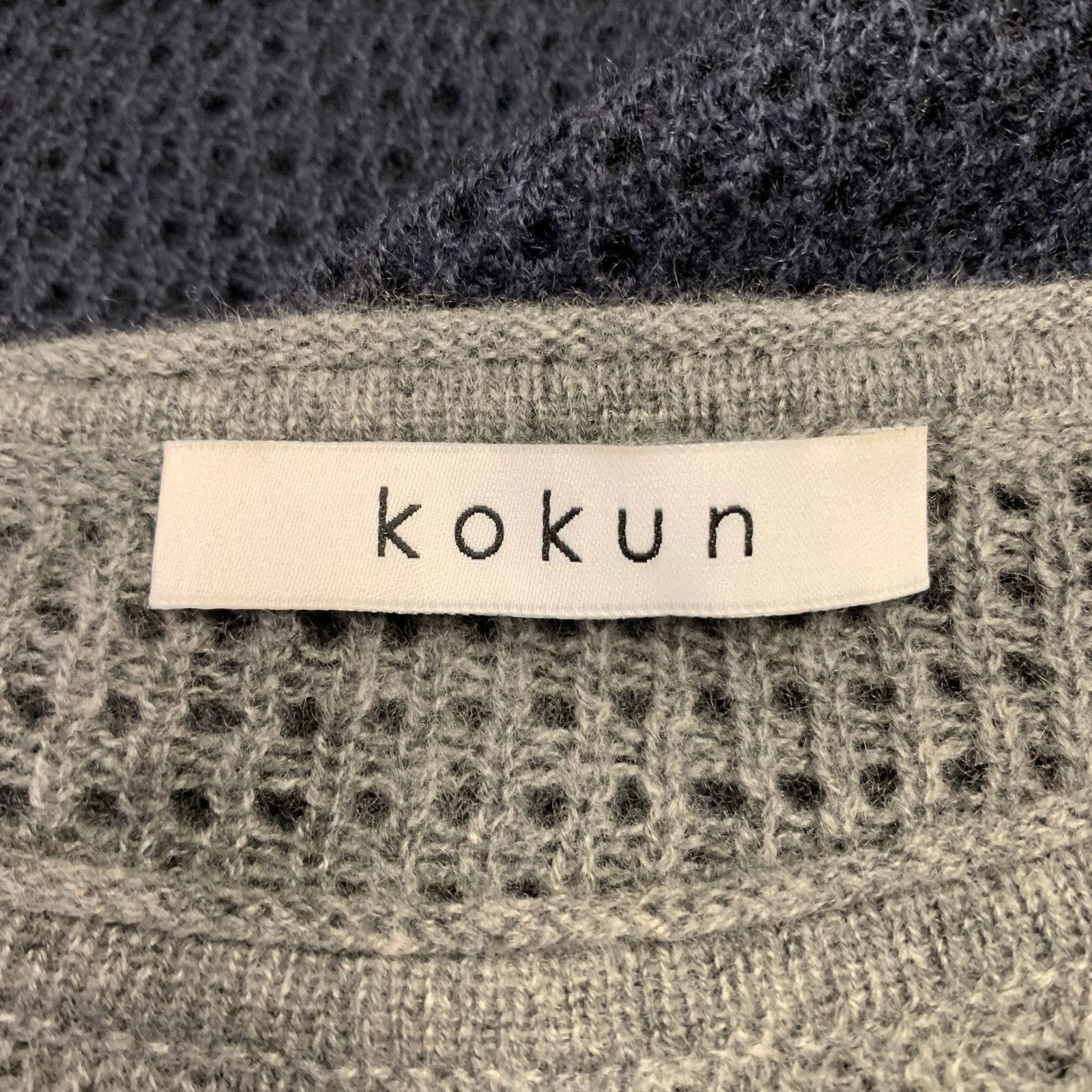 Other KOKUN Size XS Grey Navy Cashmere Ombre Open Knit Pullover Size XS / US 0-2 / IT 36-38 - 6 Thumbnail