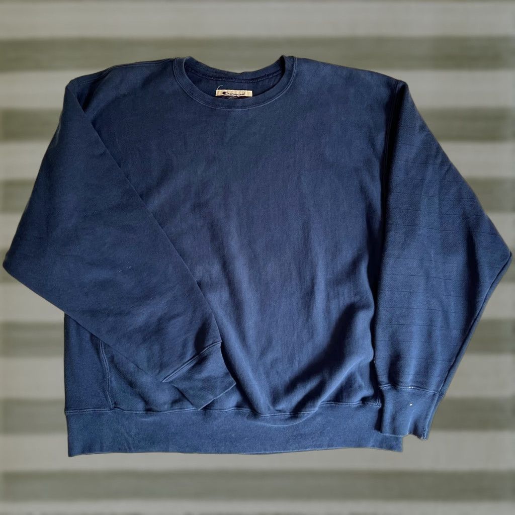 Champion VINTAGE Champion Premium Reverse Weave Crewneck Sweatshirt Heavyweight Navy XL Men's 90s Classic USA 90s Logo Sweatshirt Size US XL / EU 56 / 4 - 1 Thumbnail
