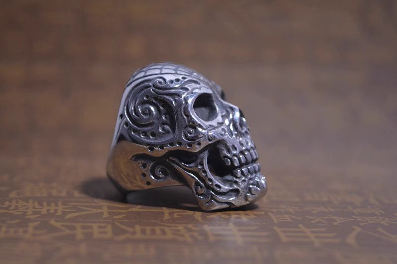 Jewelry Skull Rare Jewelry Rings Open Size Chrome Ring (Size 7-13) Size ONE SIZE - 4 Thumbnail
