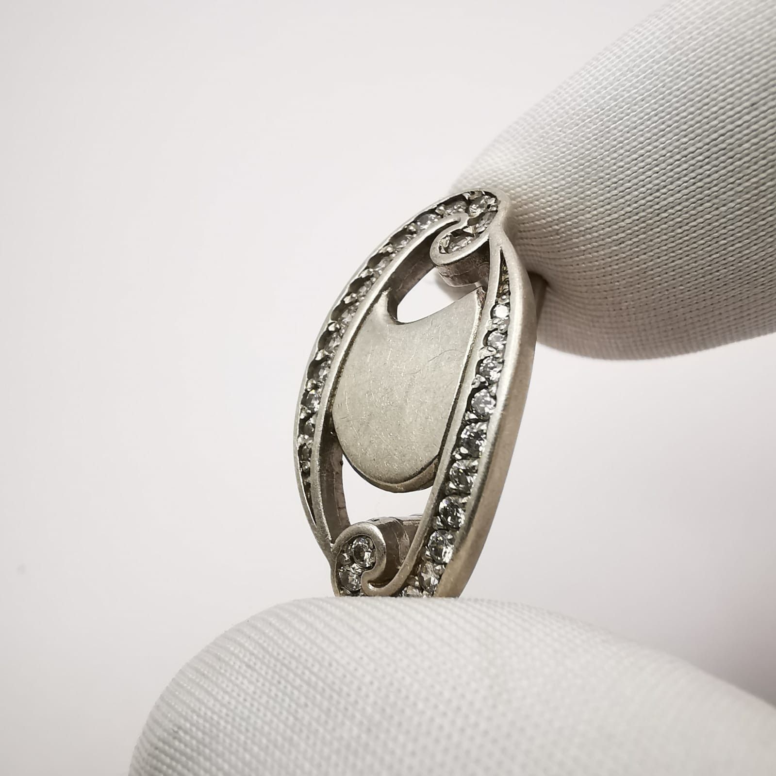 Sterling Silver × Vintage Vintage 925 Sterling Silver Earrings Cubic Zirconia 7,3g Size ONE SIZE - 2 Thumbnail